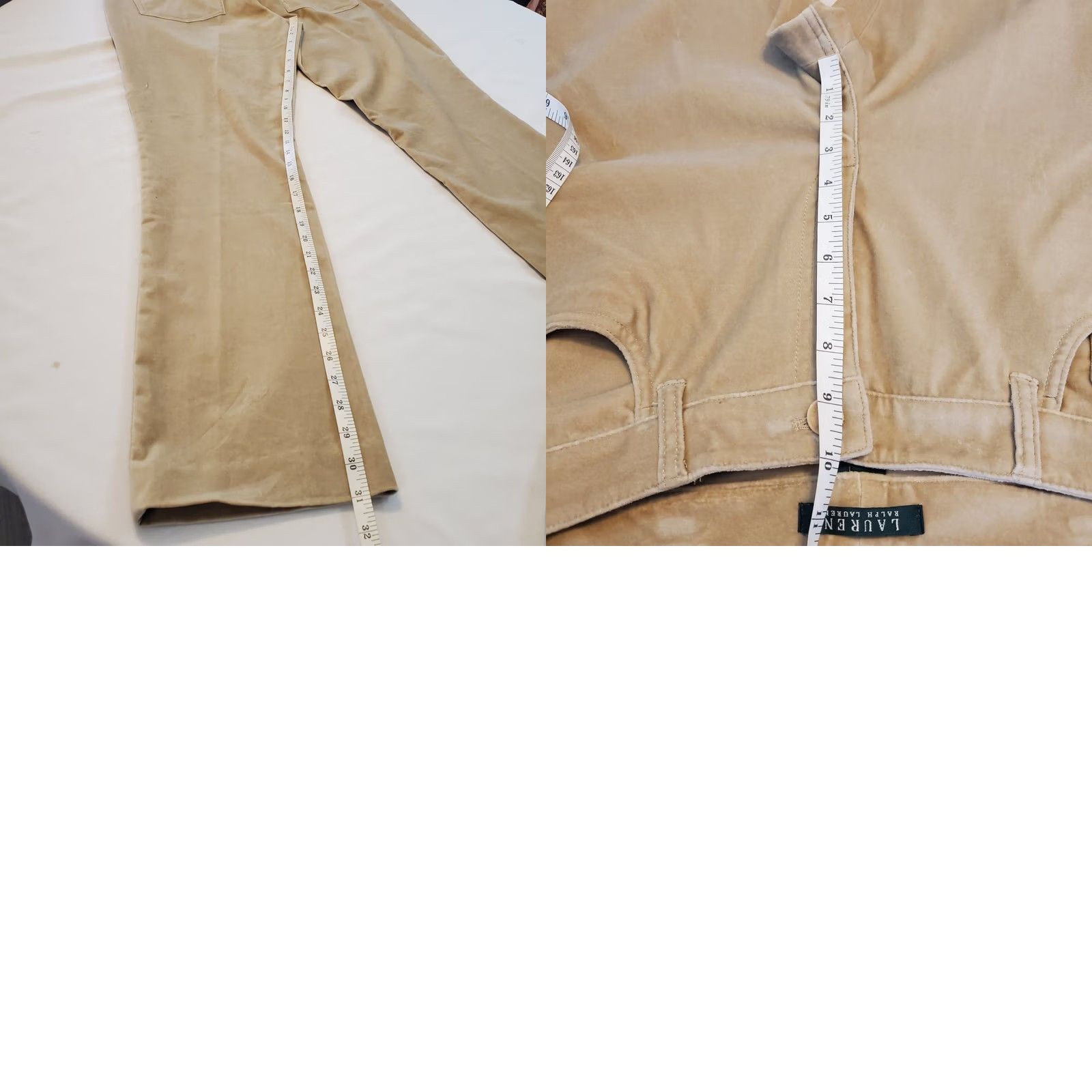 Ralph Lauren Lauren Ralph Lauren Pants Size 12 Womens Beige Velour Straight Leg 5 Pocket Size 34" / US 12 / IT 48 - 8 Thumbnail