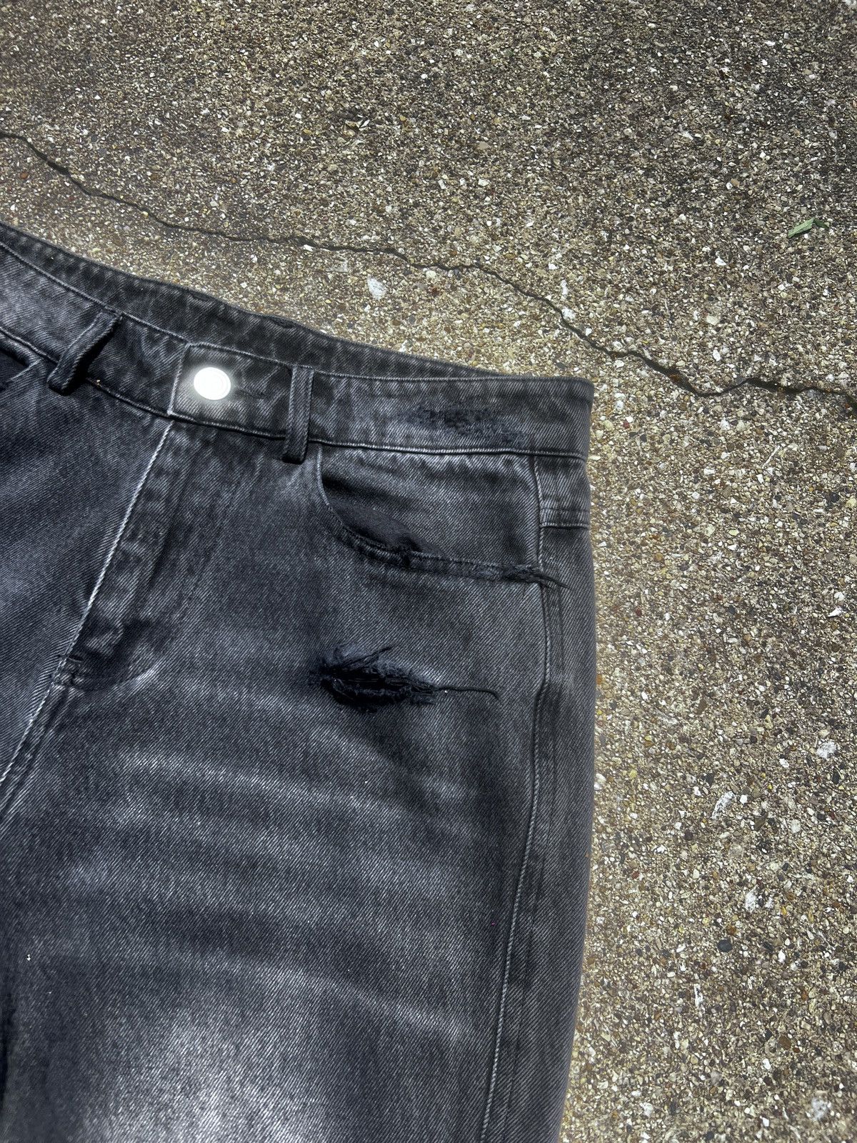 Other Rare black Ash Denim Black Faded slim Boot cut rare Size US 34 / EU 50 - 10 Thumbnail