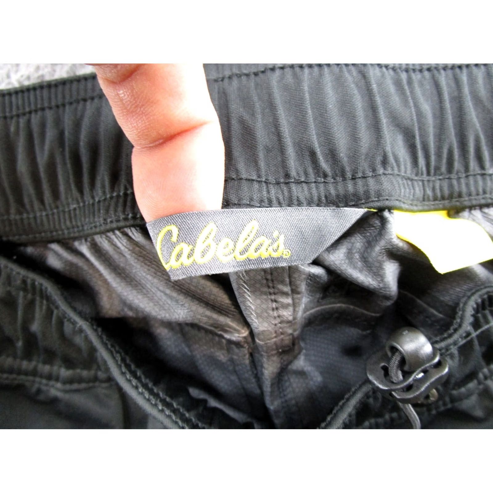 Vintage Cabela's Windbreaker Pants Mens Size M Ankle Zip Elastic Waist Cargo Pocket Black Polyester Size US 31 - 4 Thumbnail