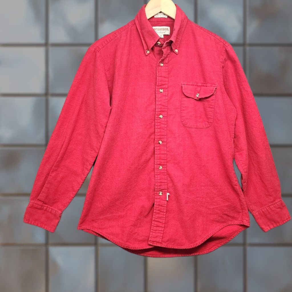 McGregor VINTAGE McGregor Scotland Men Shirt Long Sleeve Button-Up Chamois Flannel Red Medium Size US M / EU 48-50 / 2 - 1 Thumbnail