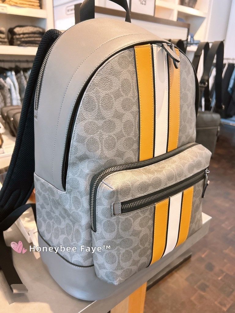 Coach West Backpack In Signature Canvas With Varsity Stripe CV922 Size ONE SIZE - 3 Thumbnail