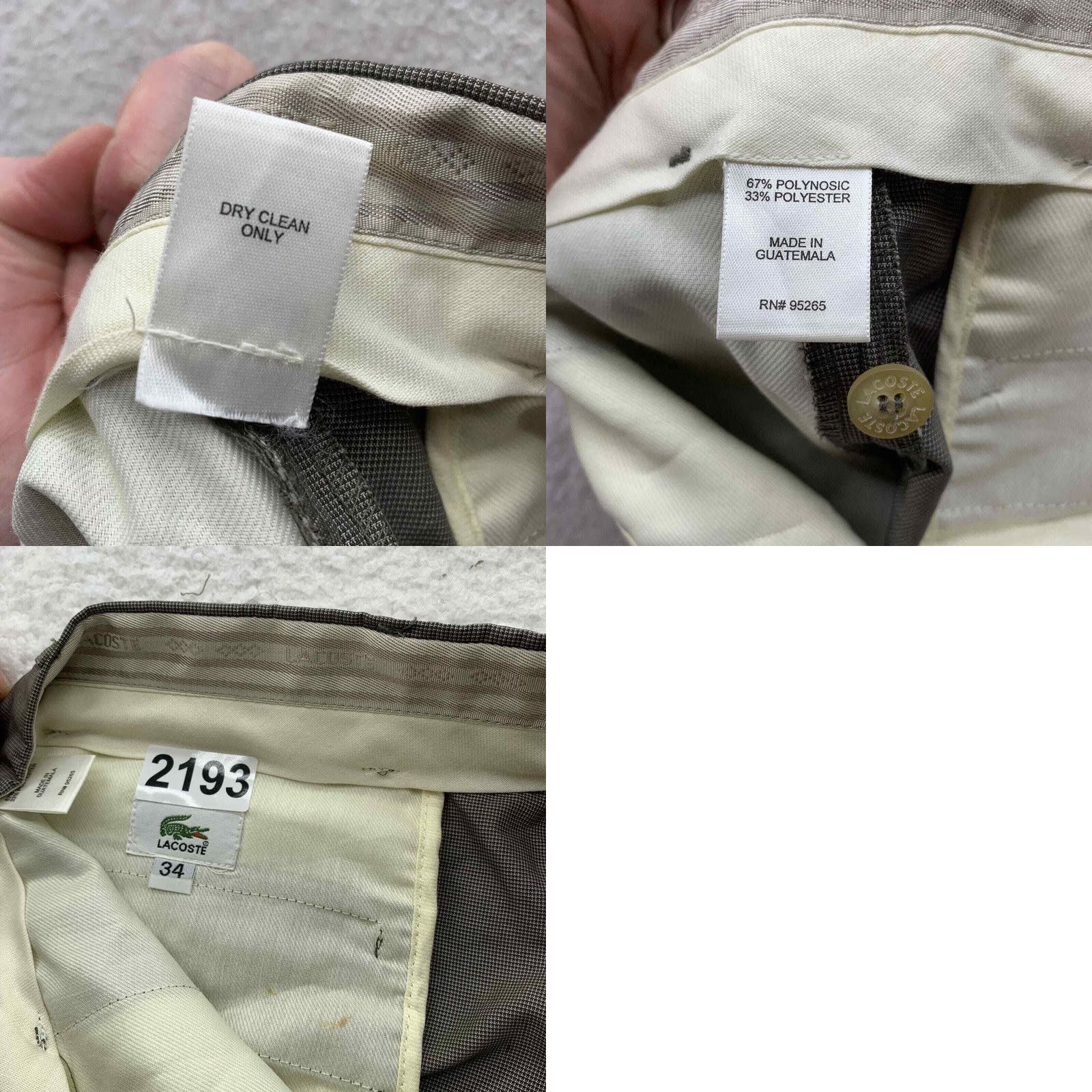 Lacoste Lacoste Dress Pants Mens 33 36.5 Trousers Slacks Preppy Dad Green Size US 33 - 9 Thumbnail
