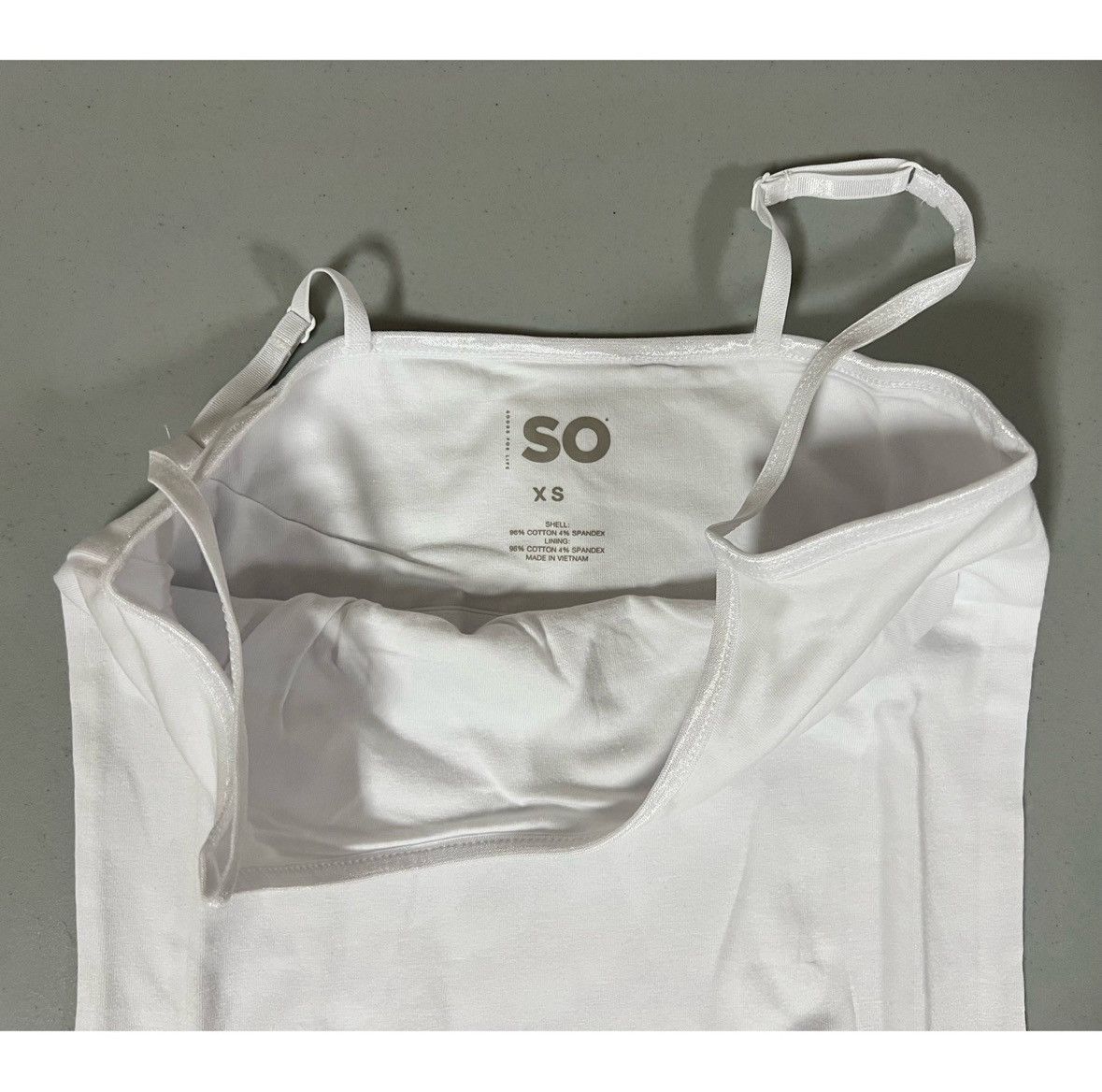 Sonoma SO White Shelf-Bra Cami Camisole Tank Top Shirt Size XS 🤍 Size XS / US 0-2 / IT 36-38 - 5 Thumbnail