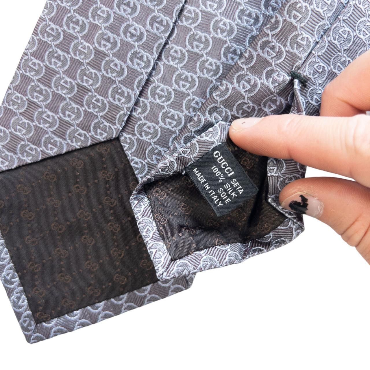 Gucci Vintage Gucci Monogram Silk Tie Size ONE SIZE - 3 Thumbnail