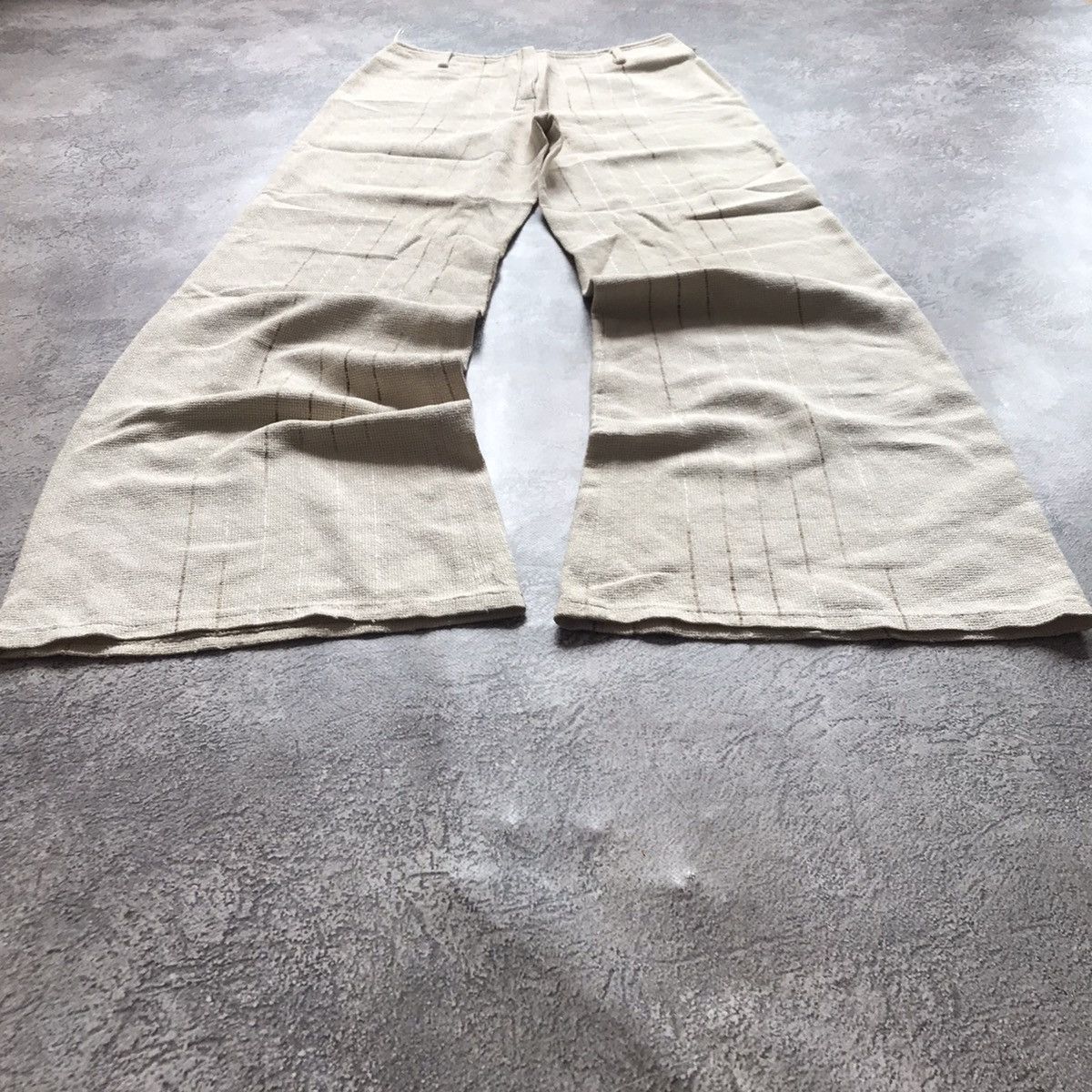 Vintage Vintage 90s Baggy Parachute Pants Cream Cargo Streetwear 28 Size 28" / US 6 / IT 42 - 1 Thumbnail