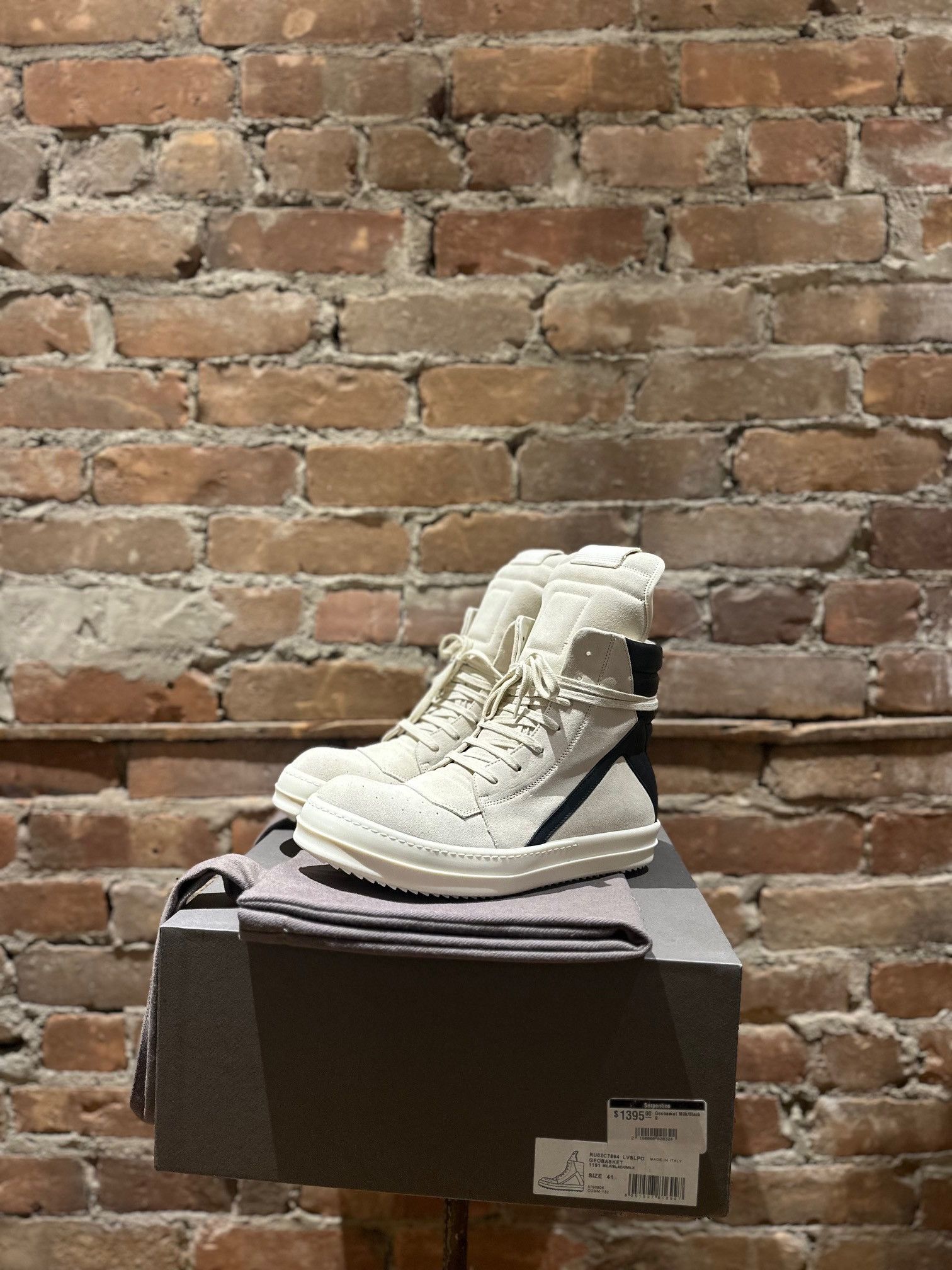 Rick Owens Rick Owens FW20 Performa White Rubber Taped Geobasket