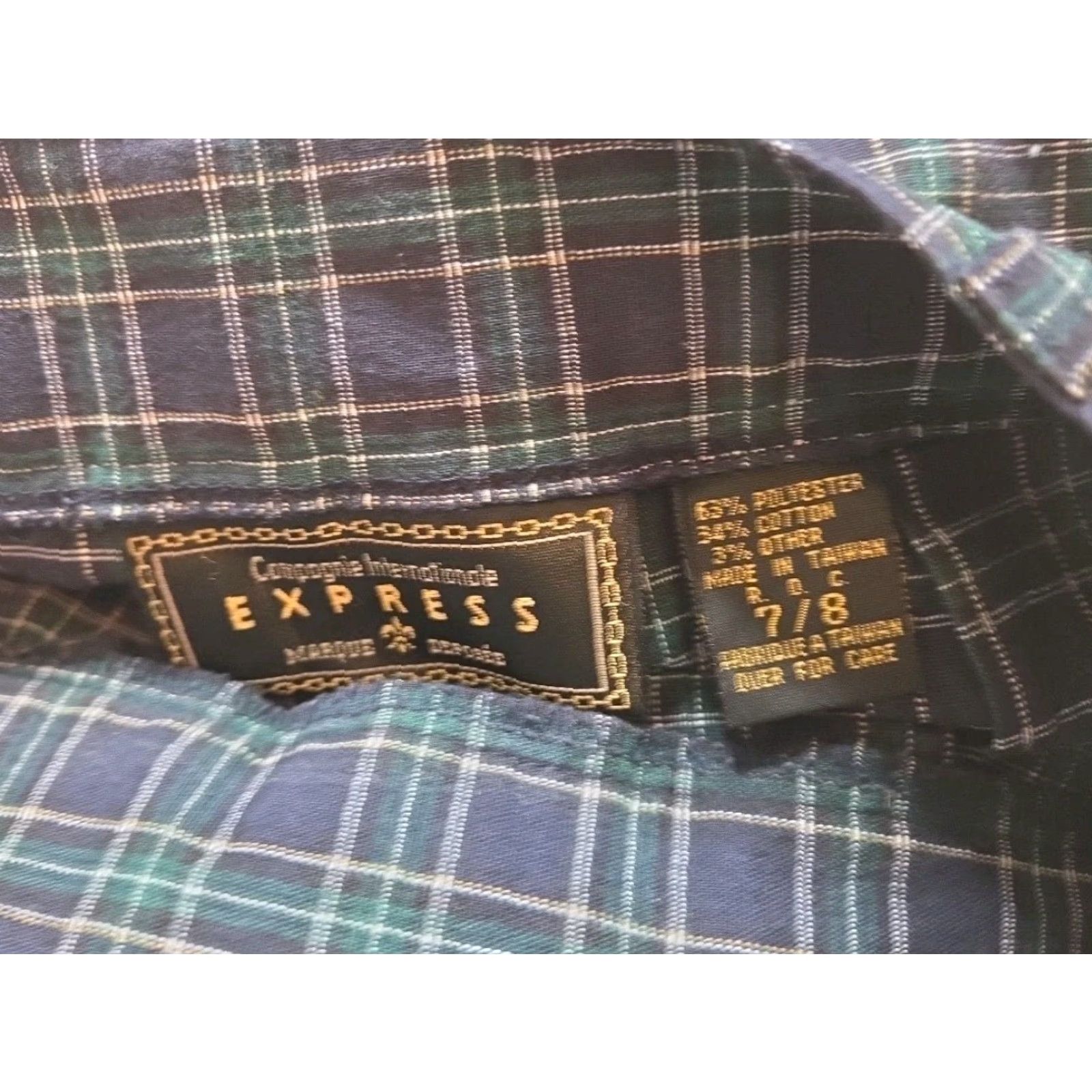 Liz Claiborne VINTAGE Liz Claiborne Women High Rise Plaid Trouser Pants Navy Green 27" Inseam 29.5" Slim Regular Size 7/8 Womens Pants Size 32" / US 10 / IT 46 - 4 Thumbnail