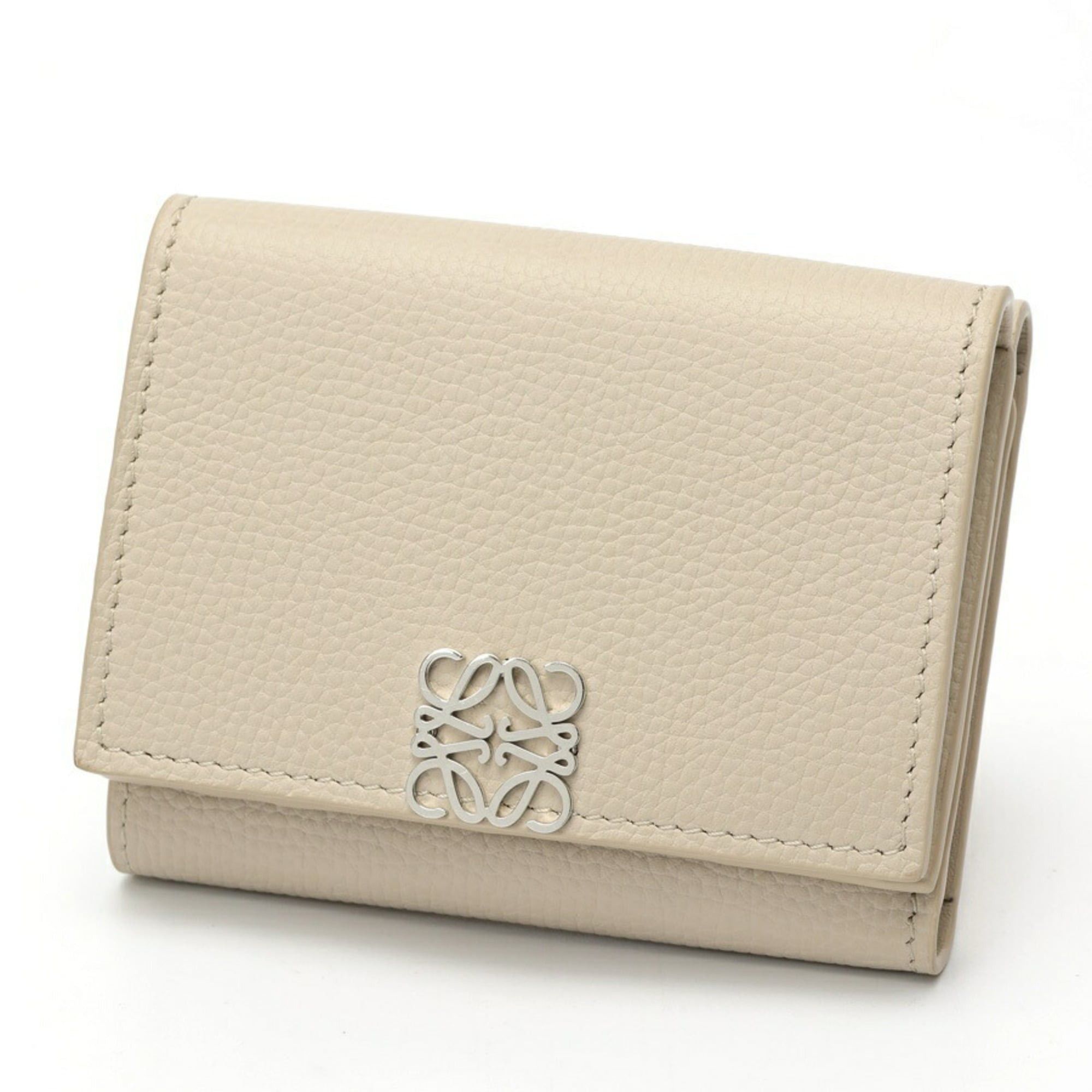 Loewe Loewe Anagram Trifold Wallet, C821TR2X, Pebble Grain Calf Leather, Light Ghost (Greige) Size ONE SIZE - 1 Thumbnail