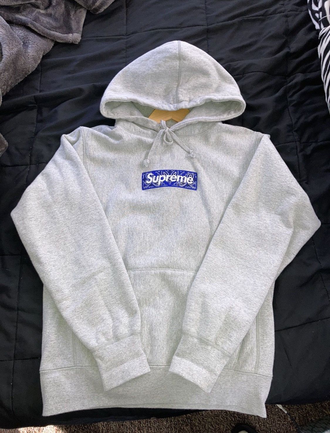Supreme Grey Bandana Box Logo | Grailed