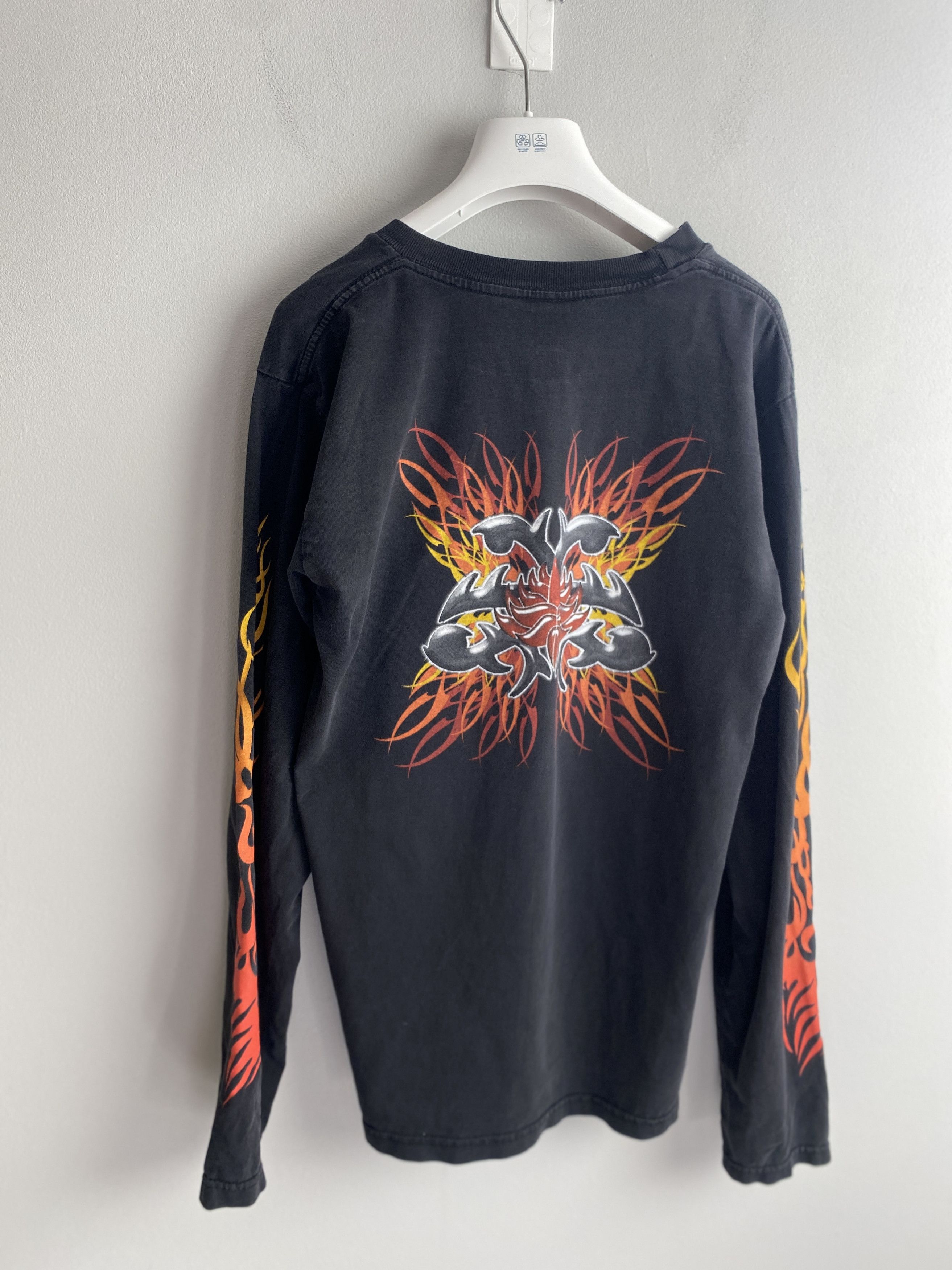 Affliction × Vintage Vintage flames fire printed long sleeve t-shirt tee opium Size US M / EU 48-50 / 2 - 2 Thumbnail