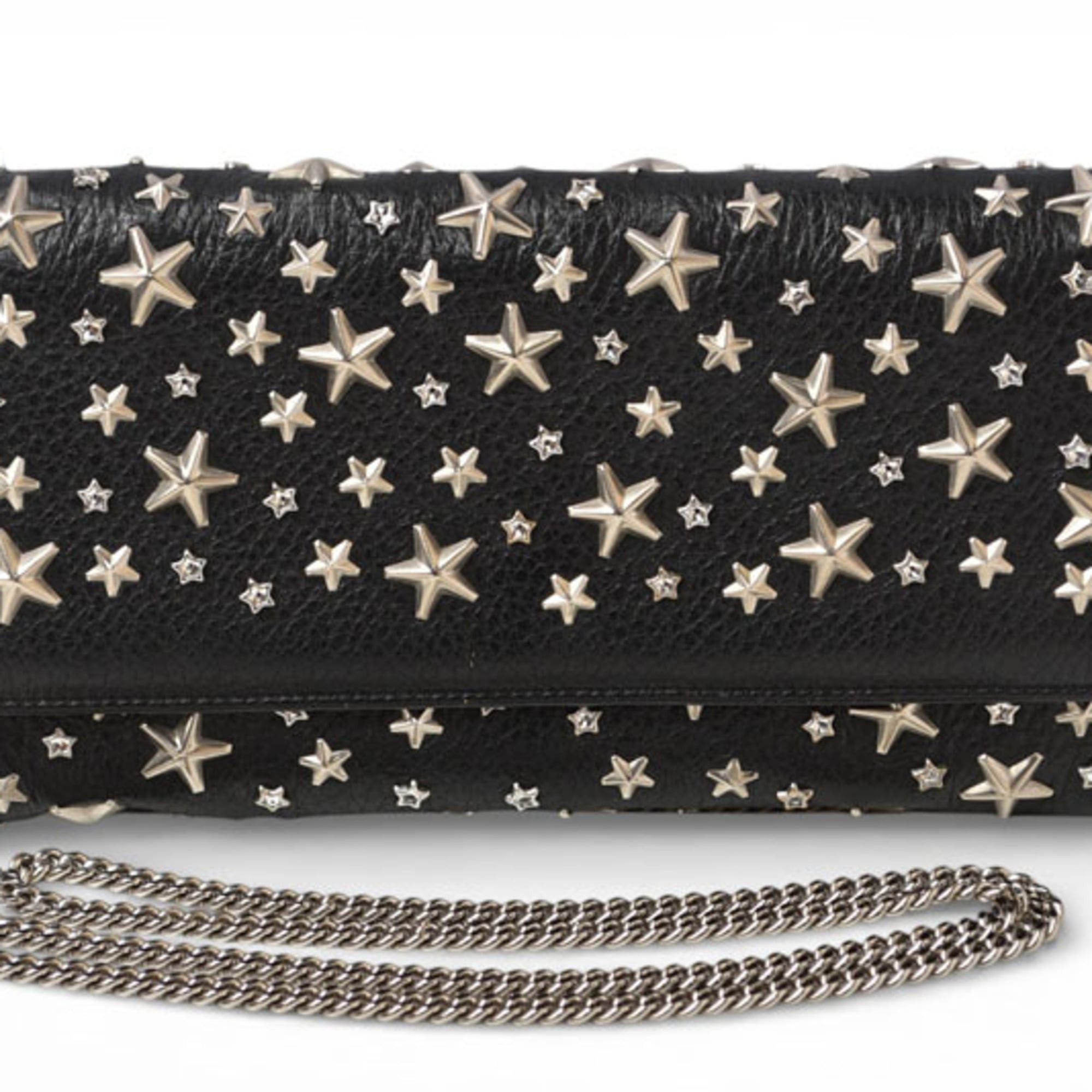 Jimmy Choo Jimmy Choo chain wallet, long shoulder bag, JIMMY CHOO star studs, rhinestones, black Size ONE SIZE - 1 Thumbnail