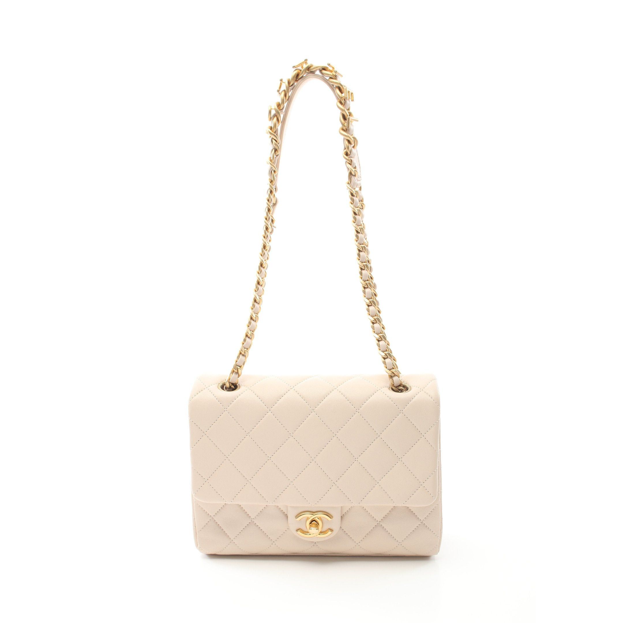 Chanel Chanel Matelasse Chain Shoulder Bag Lambskin Pink Beige Gold Hardware Size ONE SIZE - 1 Thumbnail