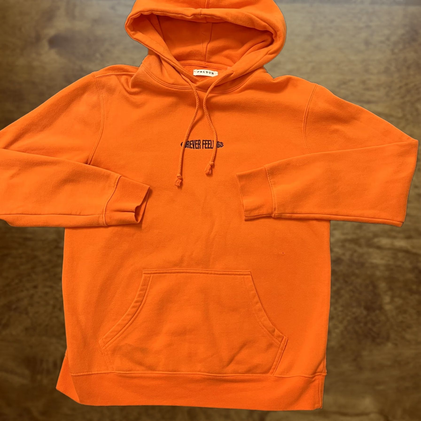Pacsun Pacsun Hoodie Sweatshirt Mens Small Orange Forever Feelings Graphic Pullover Size US S / EU 44-46 / 1 - 1 Thumbnail