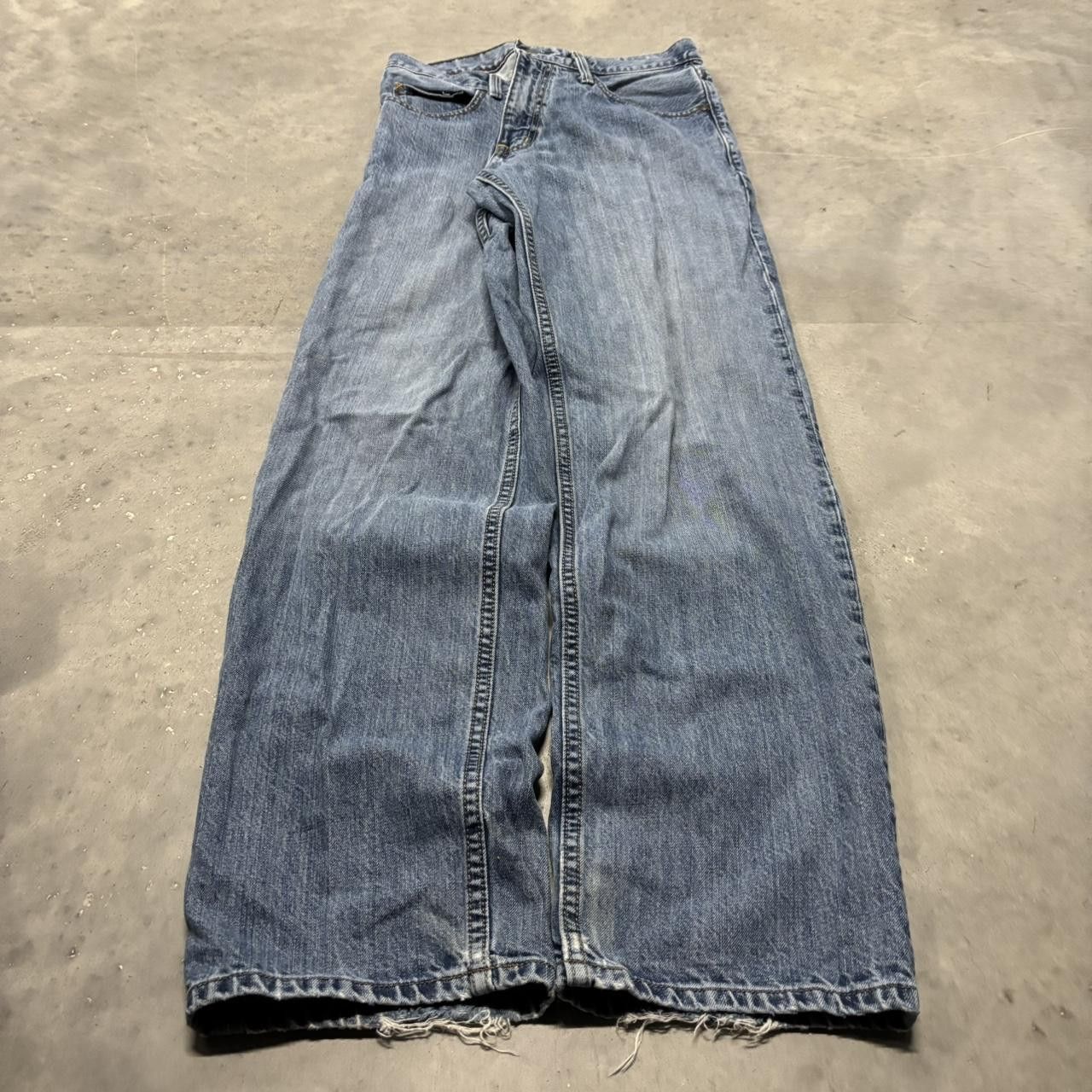 Japanese Brand × Vintage Crazy Vintage Y2K/2000s Medium Wash Loose Straight Essential Denim Jeans! Size US 30 / EU 46 - 3 Thumbnail