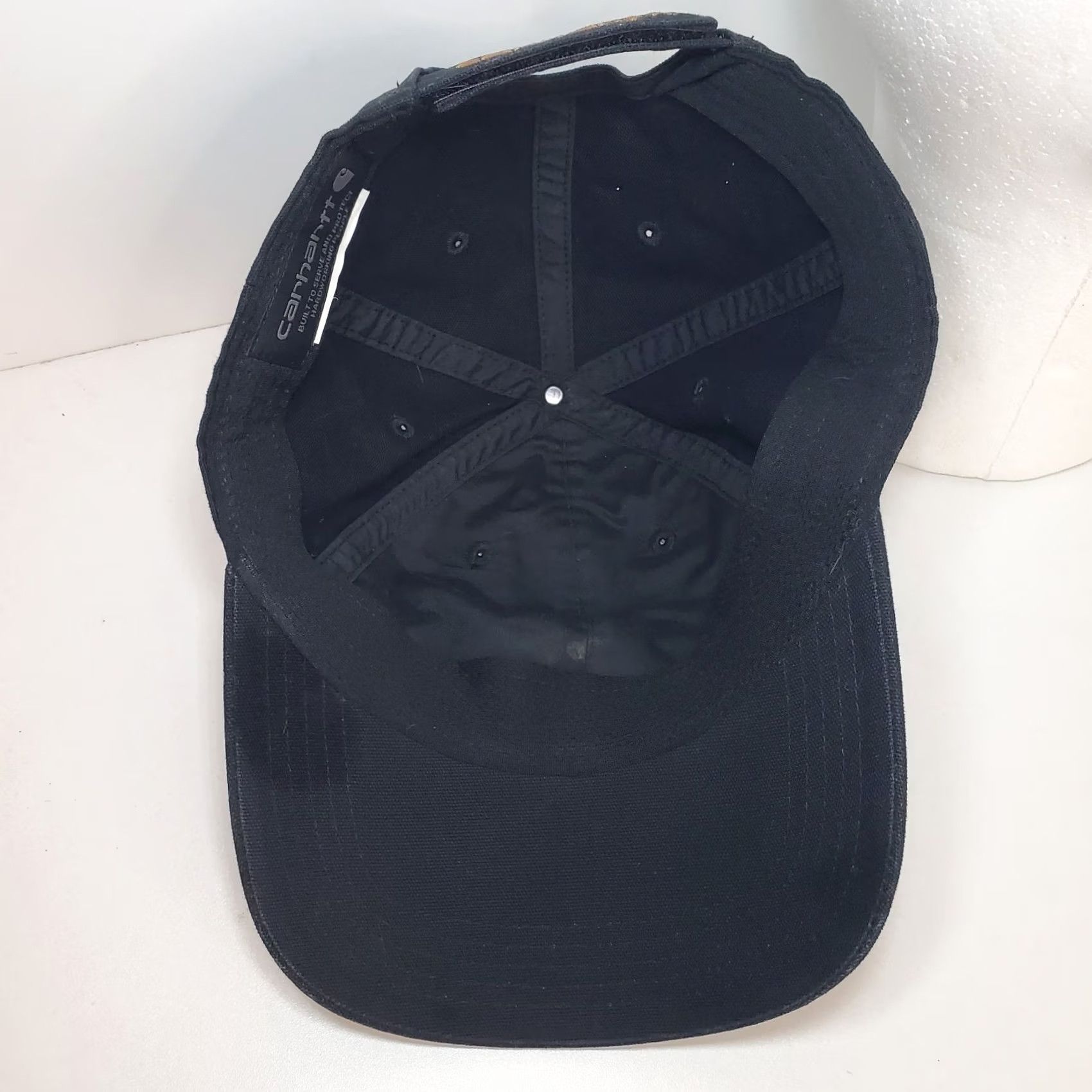 Carhartt CARHARTT Cap Hat Work Adjustable Hook and Loop Black Brown Leather Patch OSFM Size ONE SIZE - 6 Thumbnail