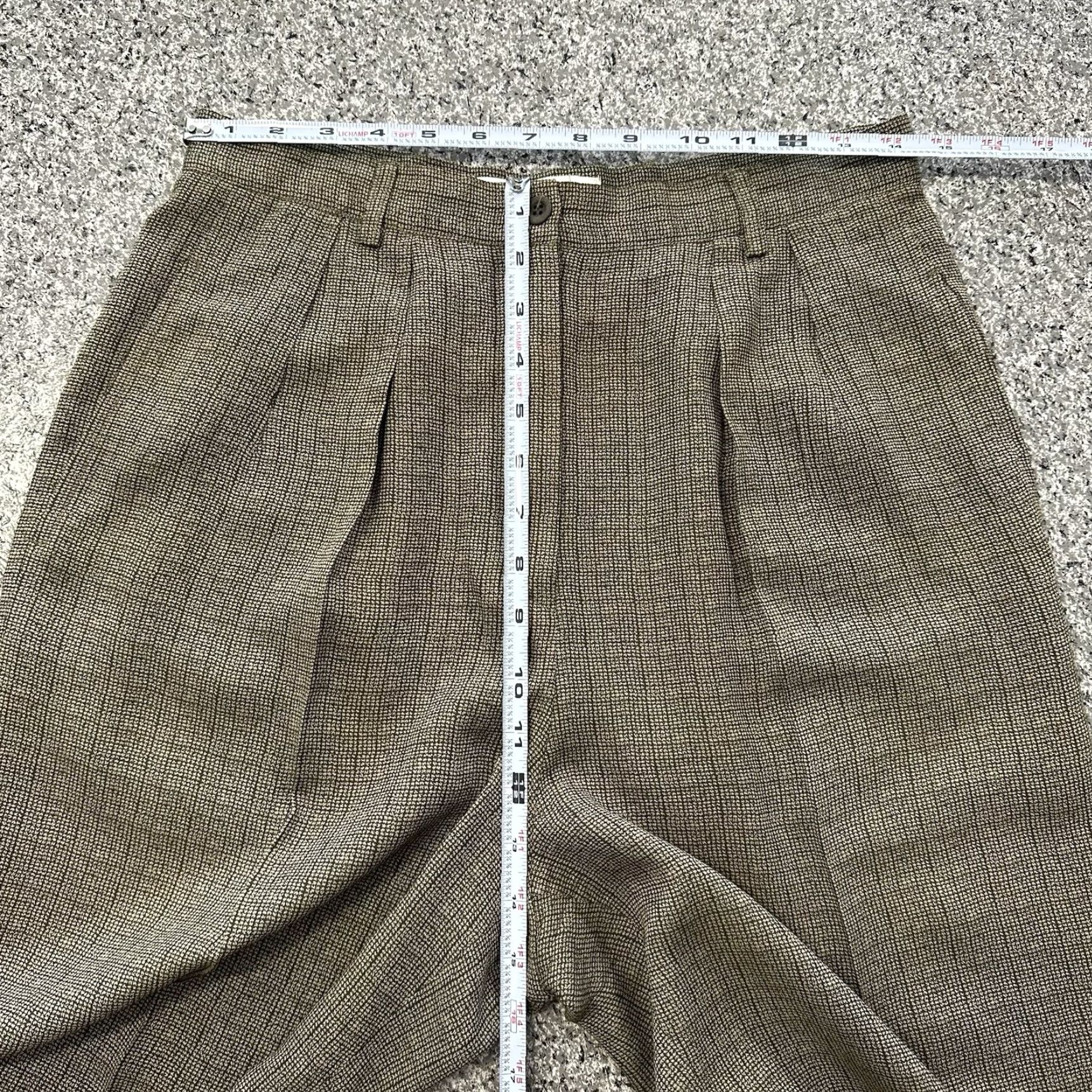 Anne Klein Anne Klein Dress Pants Womens 10 Houndstooth High Waist Pleated Flat Front Brown 90s Dress Pants Womens 10 Size 32" / US 10 / IT 46 - 6 Thumbnail