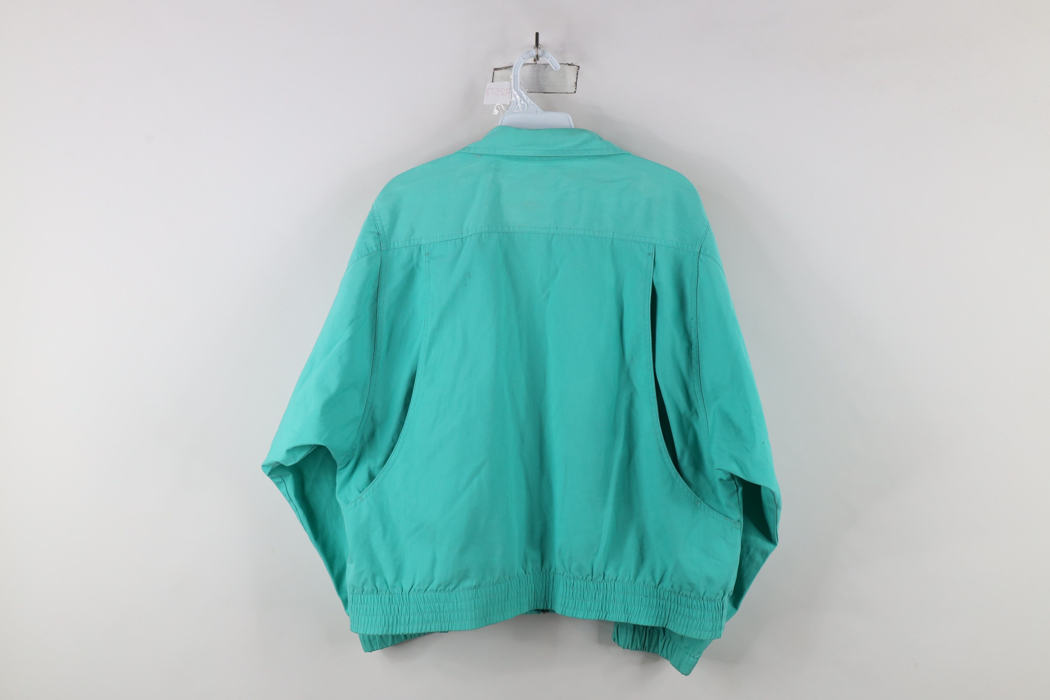 Vintage Vintage 90s Streetwear Blank Full Zip Bomber Jacket Teal Size XL / US 12-14 / IT 48-50 - 12 Thumbnail