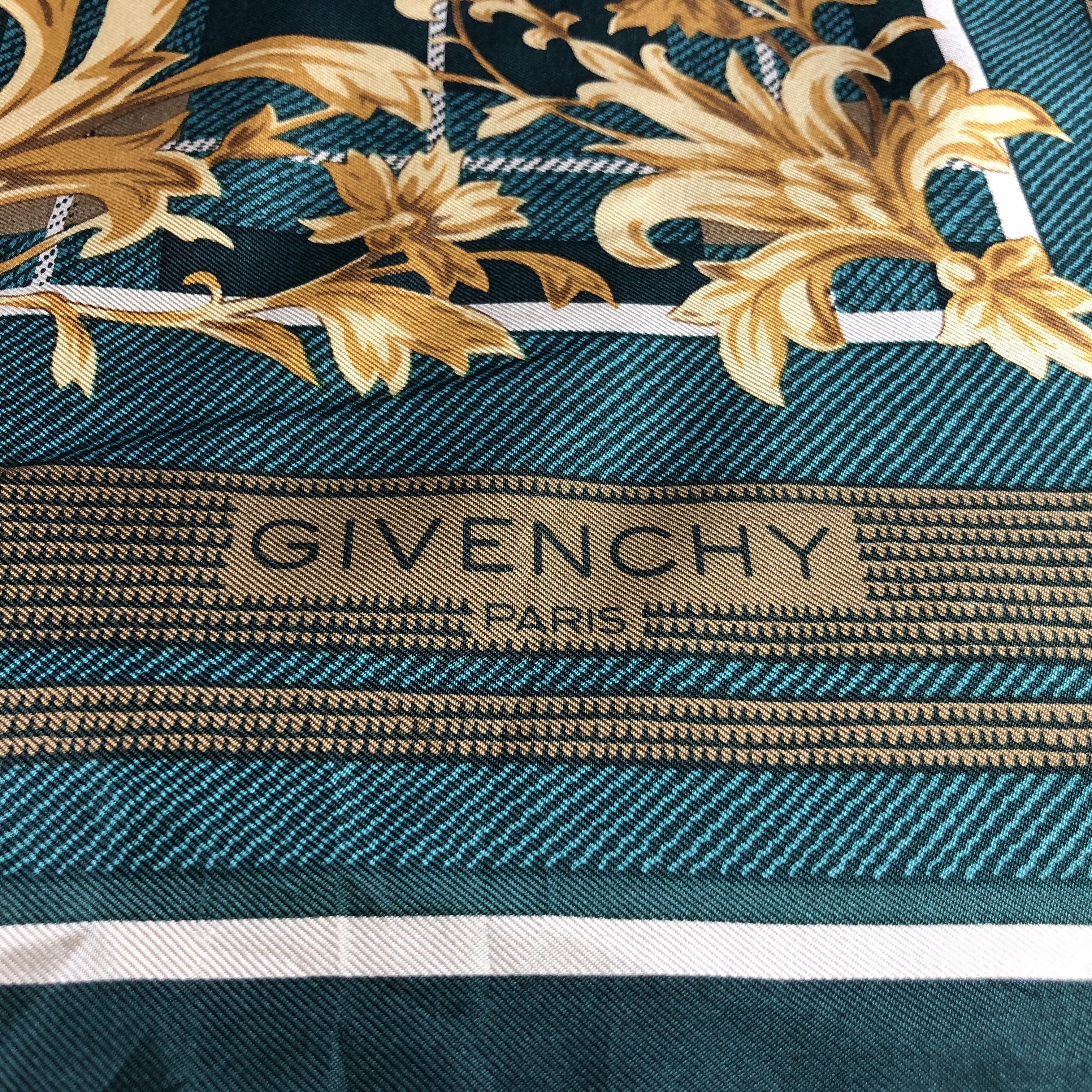 Givenchy Vintage Givenchy Baroque Hand Rolled Silk Scarf M1207 Size ONE SIZE - 4 Thumbnail