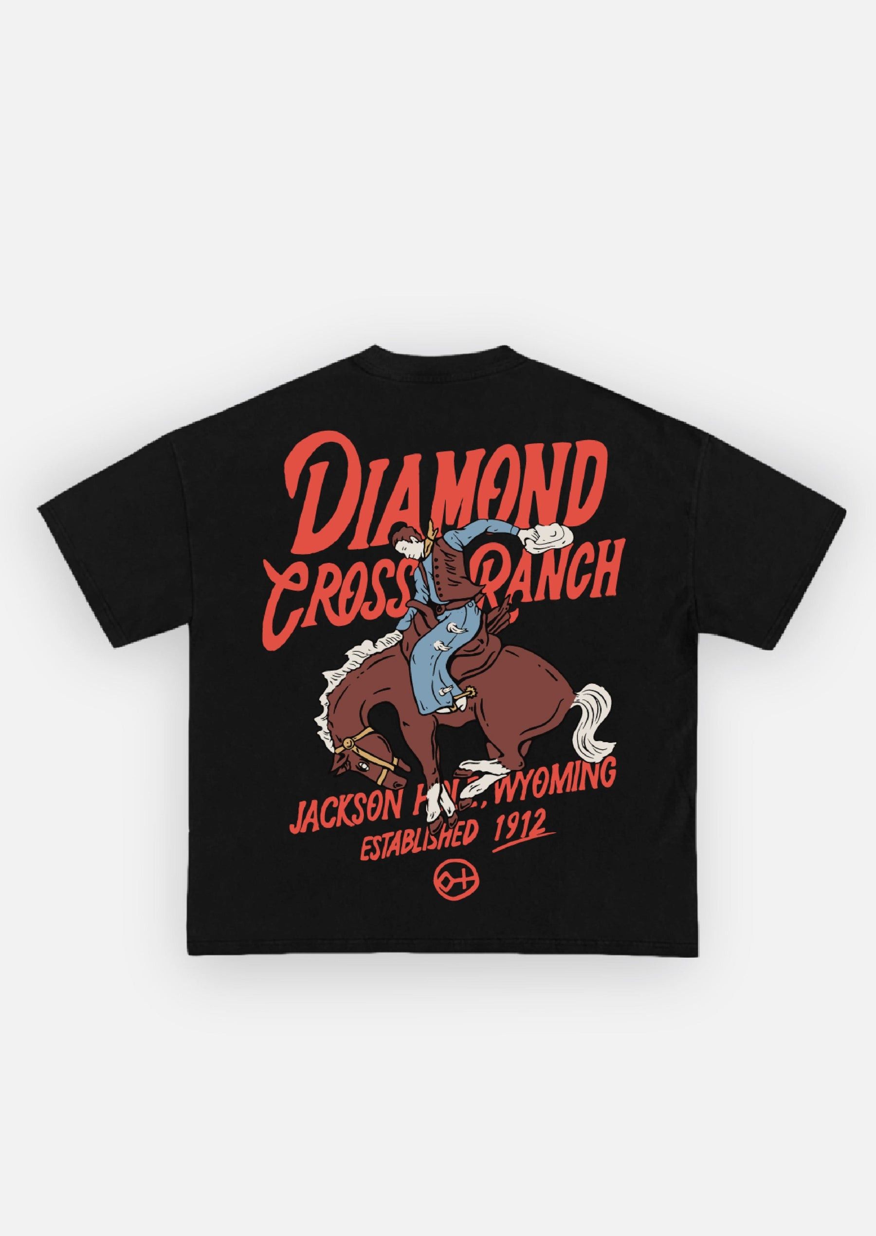 image of Diamond Cross Ranch Jackson Hole Wyoming Buck Yeah Tee in Black, Men's (Size XL)