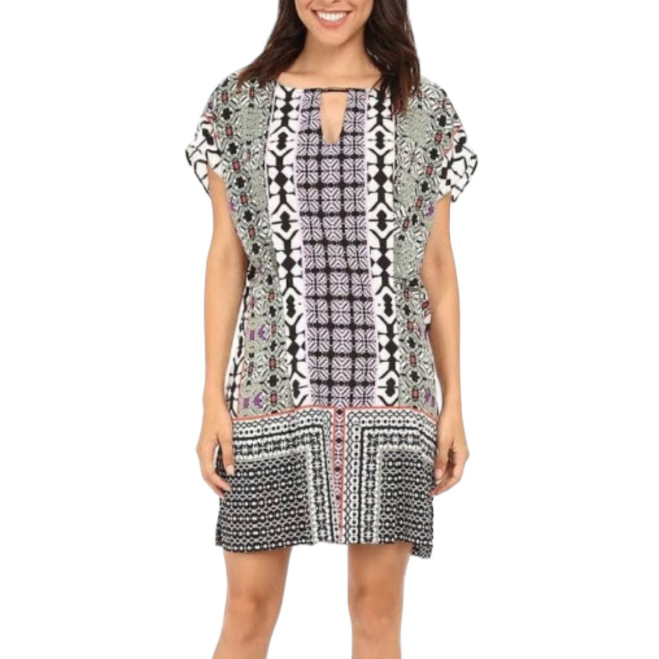 Other Hale Bob Natalya Crepe De Chine Dress Purple Boho Size XS / US 0-2 / IT 36-38 - 1 Thumbnail