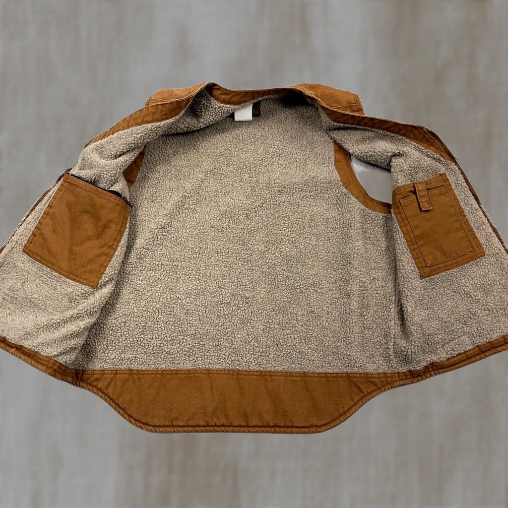 Vintage VINTAGE CE Schmidt Vest Men Medium Brown Duck Canvas Sherpa Lined Workwear Jacket Size US M / EU 48-50 / 2 - 1 Thumbnail