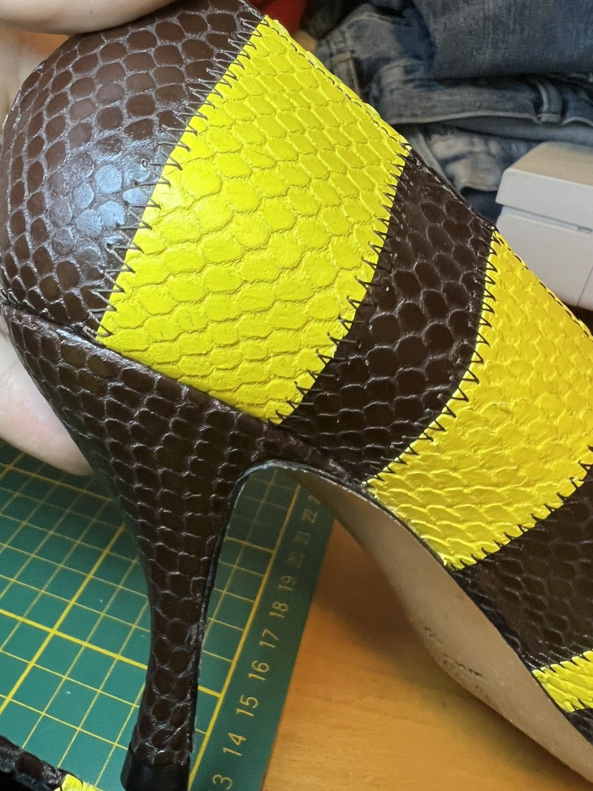 Dries Van Noten Dries Van Noten leather snakeskin scales high heel pumps Size US 7.5 / IT 37.5 - 6 Thumbnail