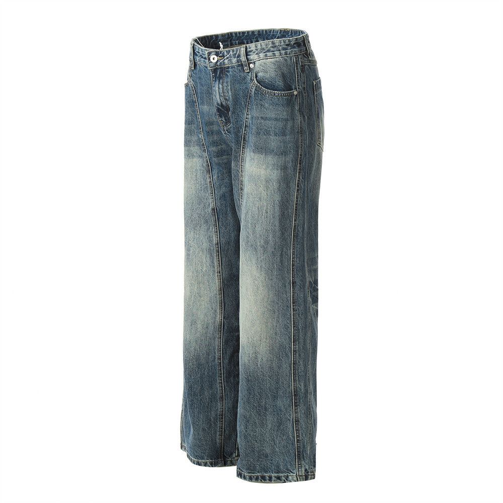 Japanese Brand × Jean Men's patchwork distressed washed gradient loose jeans Size US 34 / EU 50 - 2 Thumbnail