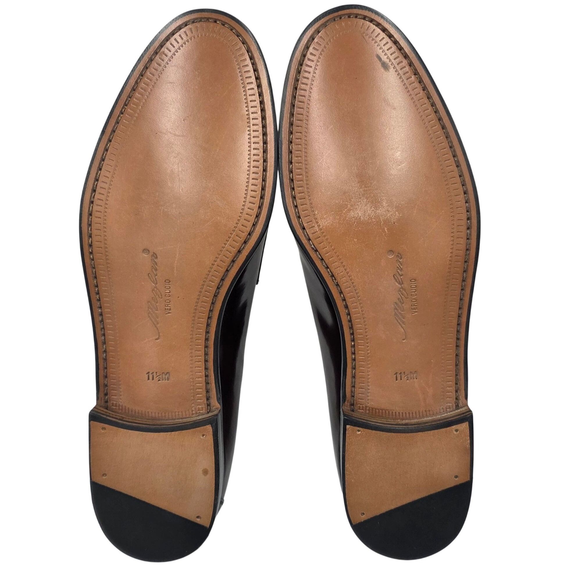 Mezlan Mezlan Spain Burgundy Gloss Leather Tassel Kiltie Loafers Size US 11.5 / EU 44-45 - 2 Thumbnail