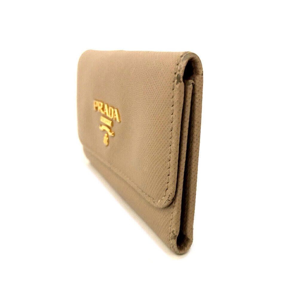 Prada PRE-ORDER Prada Saffiano 4 Key Holder Beige Size ONE SIZE - 3 Thumbnail