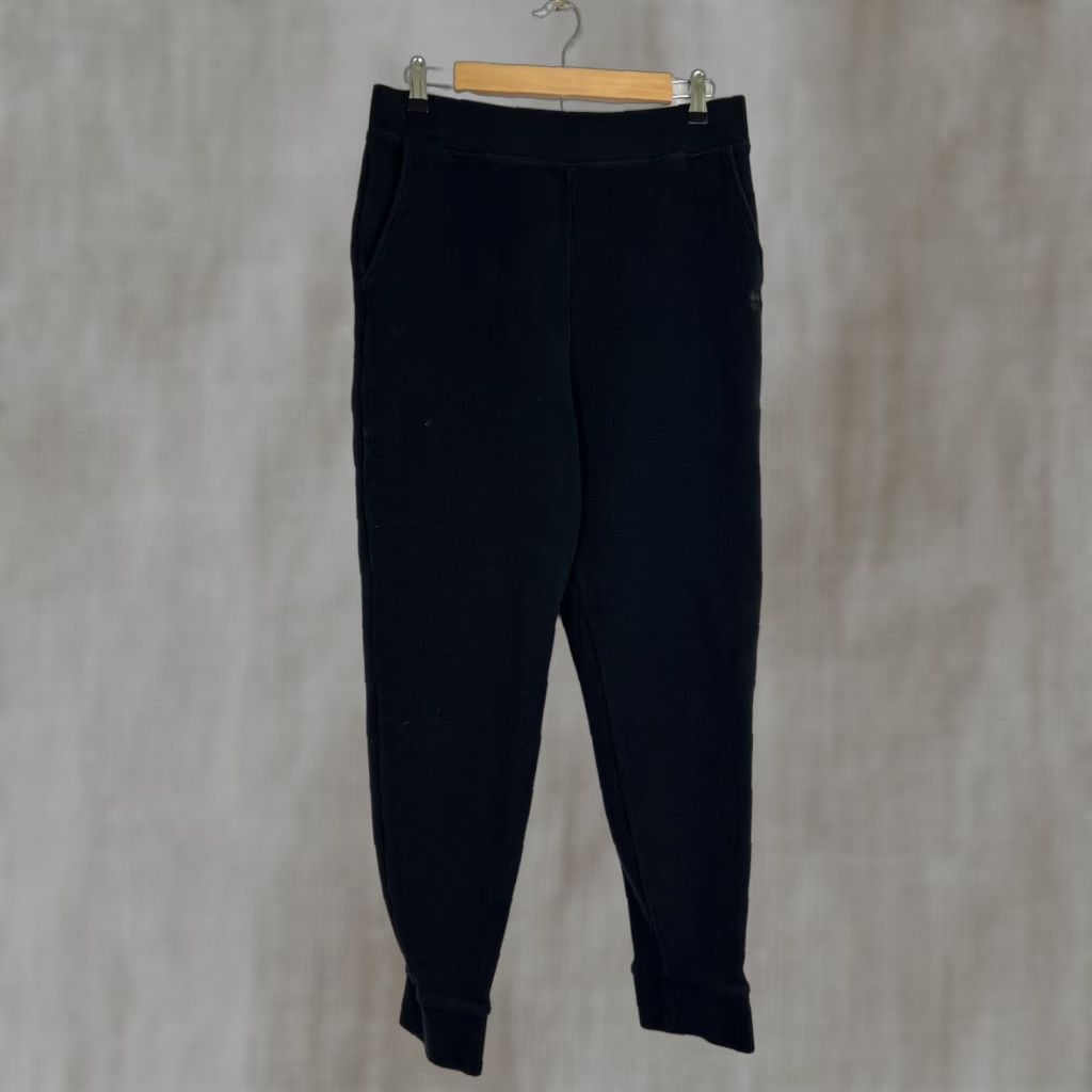 Sweaty Betty Sweaty Betty Sweatpants Womens Size 12 Black Ankle Waffled Thermal 31x28 Comfort Activewear Size 34" / US 12 / IT 48 - 1 Thumbnail