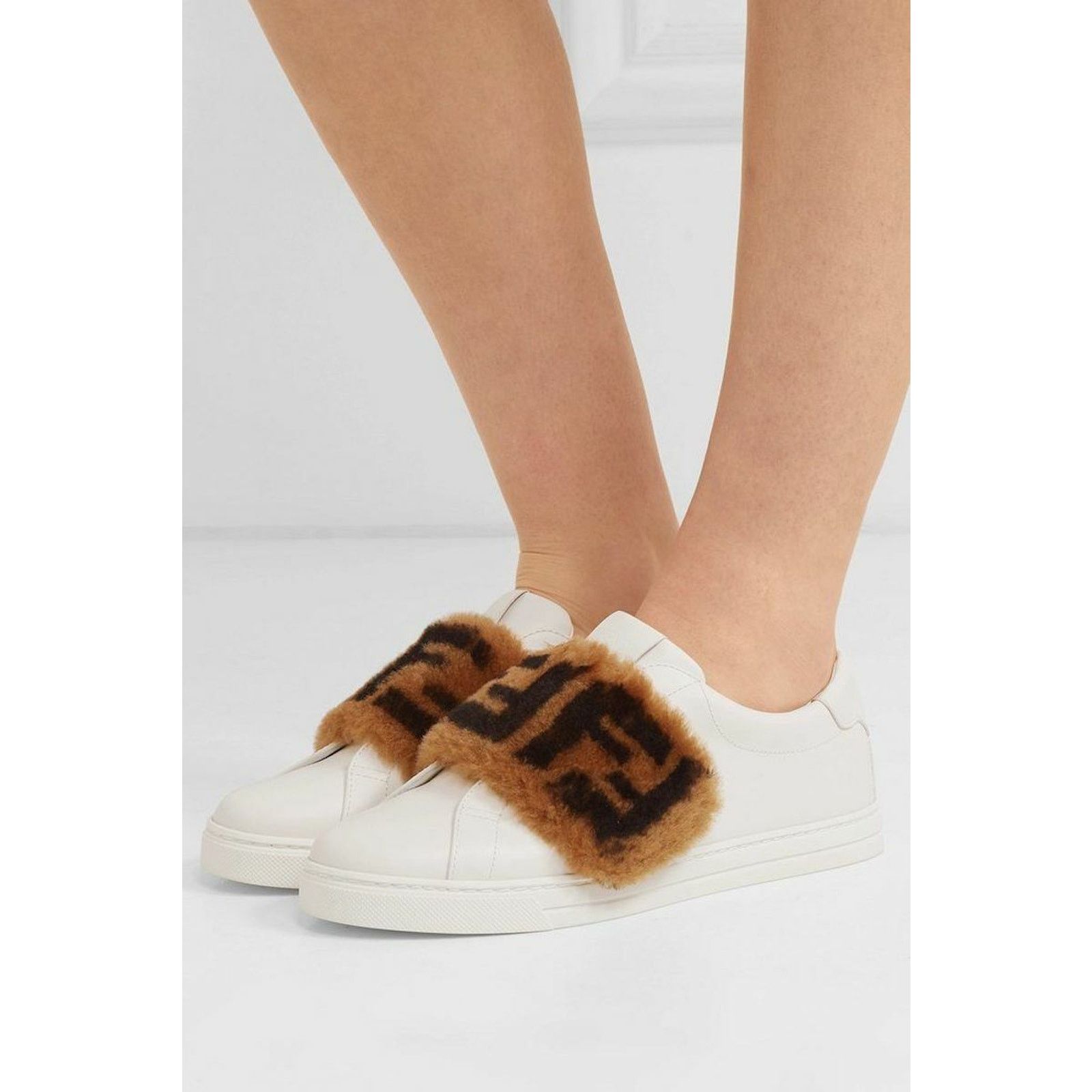 Fendi Fur Logo FF Zucca Low Top Slip On Trainer Sneaker 37 Size US 7 / IT 37 - 5 Thumbnail
