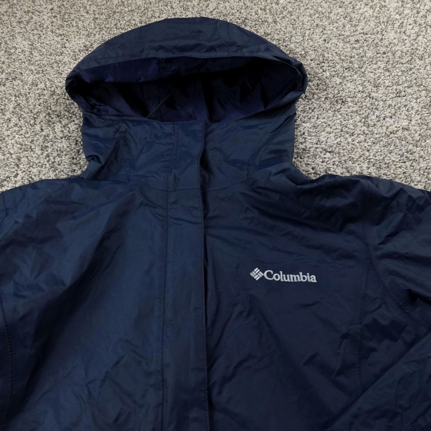 Vintage Columbia Jacket Mens S Blue Omni Tech Hooded Waterproof Rain Coat Windbreaker Size US S / EU 44-46 / 1 - 3 Thumbnail