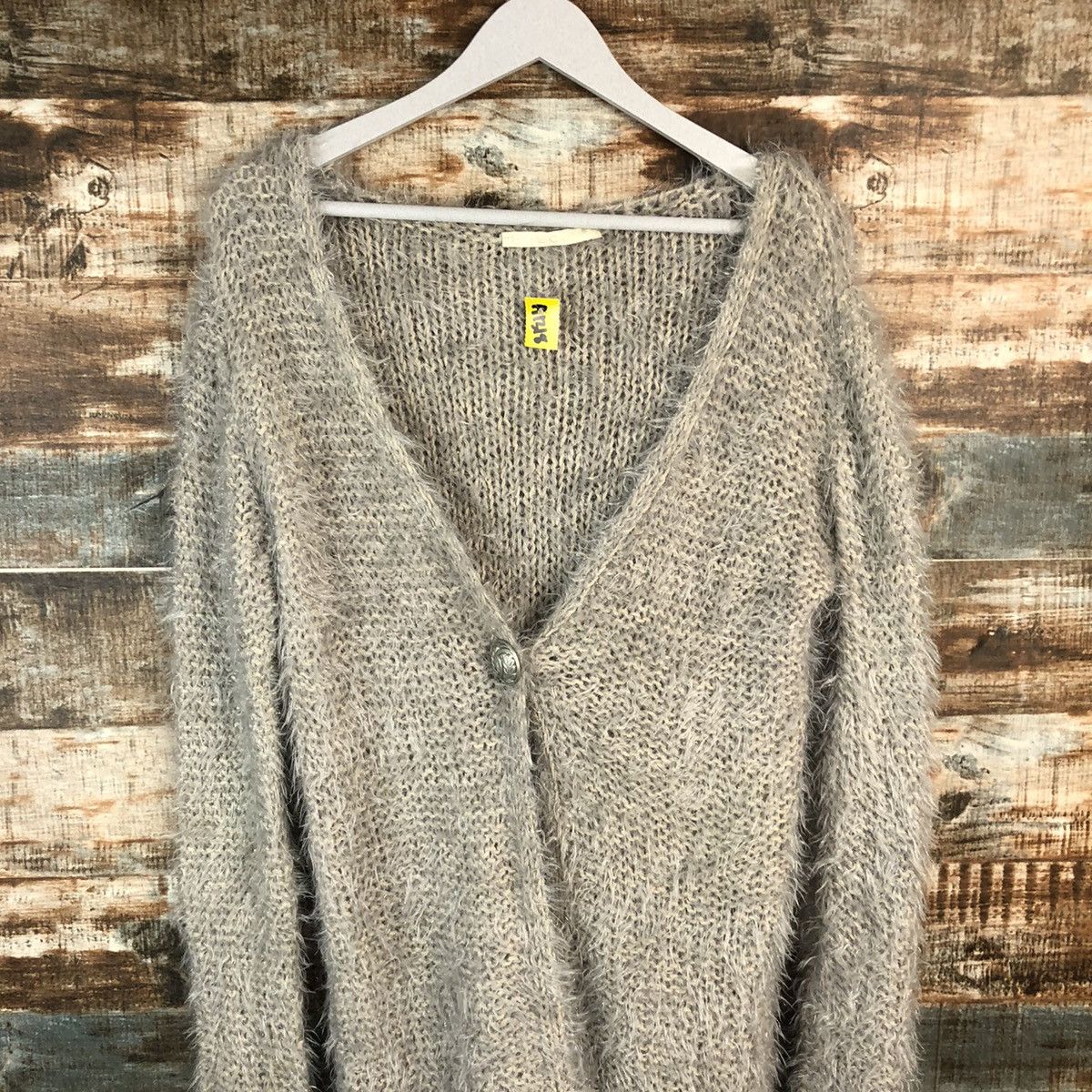 Other Become Grey mohair fur shaggy Cardigan Knitwear #A1318 Size L / US 10 / IT 46 - 5 Thumbnail