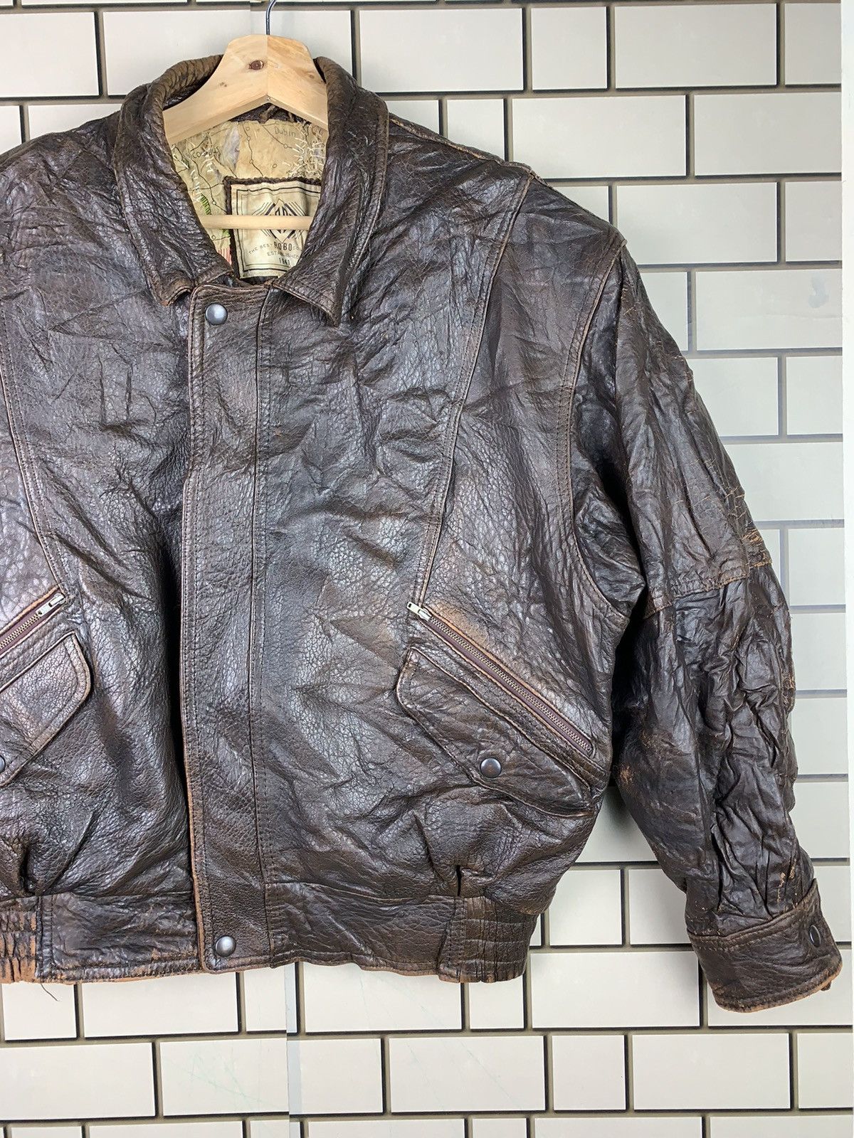 Vintage Vintage 90s Robo Leather Bomber Jacket Size US M / EU 48-50 / 2 - 7 Thumbnail