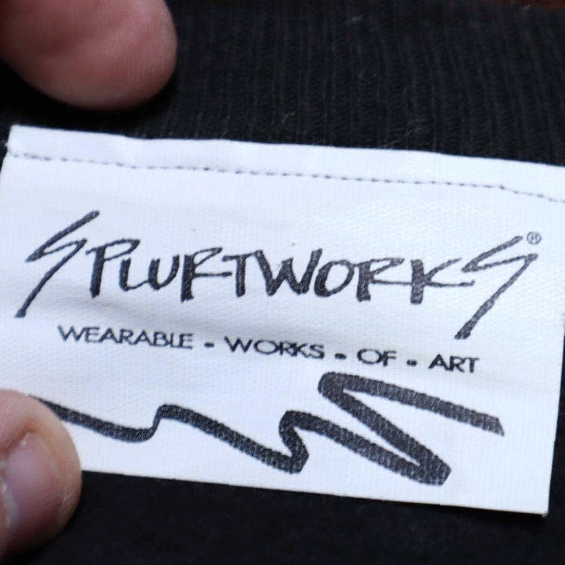 Vintage VTG Splurtworks Wearable Art Made in USA All Over Sweatshirt Black Mens XL 90s Vintage Shirt Pullover Crew Neck Size US XL / EU 56 / 4 - 5 Thumbnail