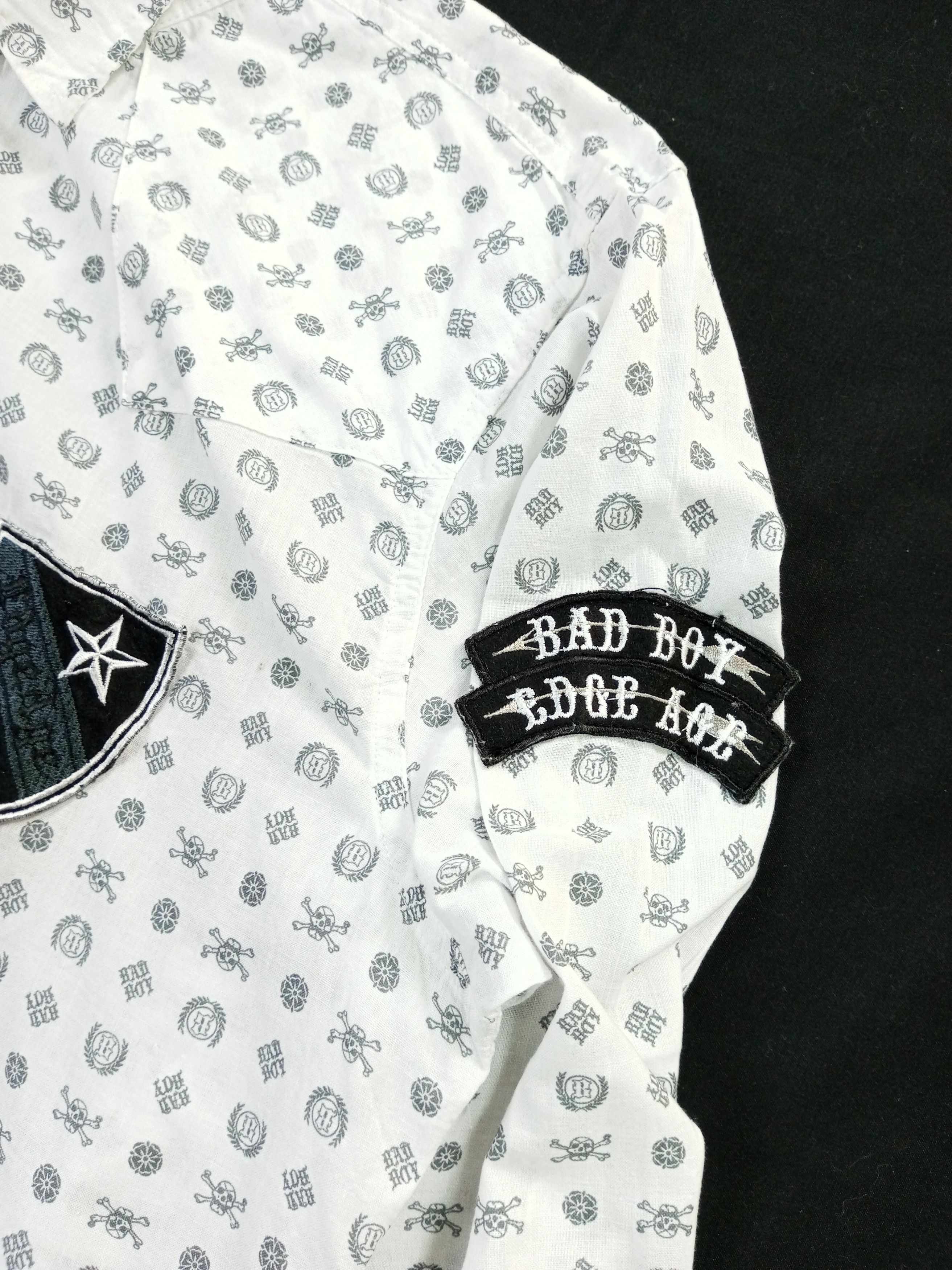 Japanese Brand Badboy full Skull print Y2K Poem Shirt Size US L / EU 52-54 / 3 - 8 Thumbnail