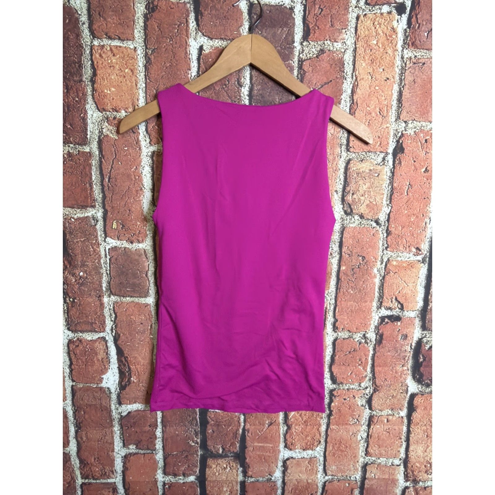 Zara Zara Womens Pink Fushia Top Bouse Size S Sleeveless Shirt Crew Neck Casual Cotton T-Shirt Short Sleeveless Padded Ruffle Basic Regular Womens Size S / US 4 / IT 40 - 3 Thumbnail