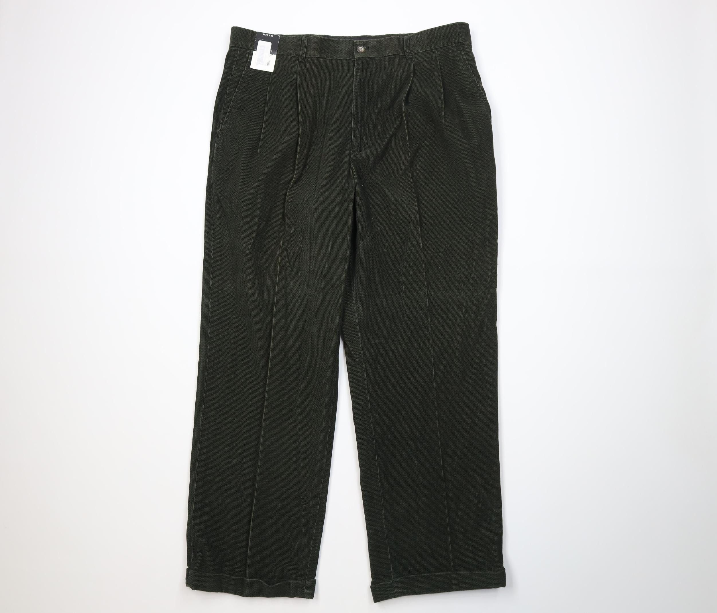 Vintage Deadstock Vintage 90s Streetwear Wide Leg Chino Pants Green Size US 38 / EU 54 - 1 Thumbnail