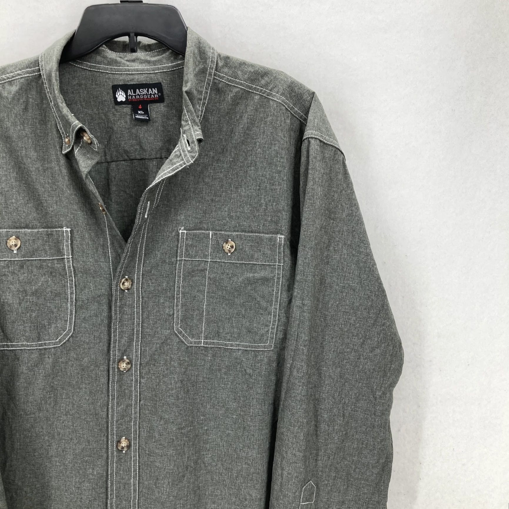 Vintage Duluth Shirt Mens XL Green Button-Up Outdoor Utility Alaskan Hardgear Bush Pilot Long Sleeve Pocketed Collared Logo Size US XL / EU 56 / 4 - 2 Thumbnail