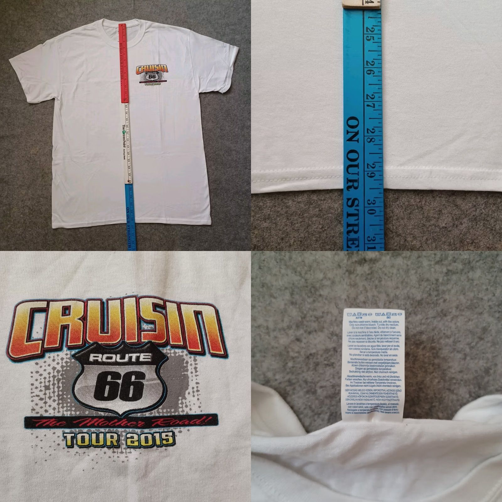 Gildan Cruisin Route 66 The Motherload Tour T Shirt Mens Large White Logo Short Sleeve Size US L / EU 52-54 / 3 - 8 Thumbnail