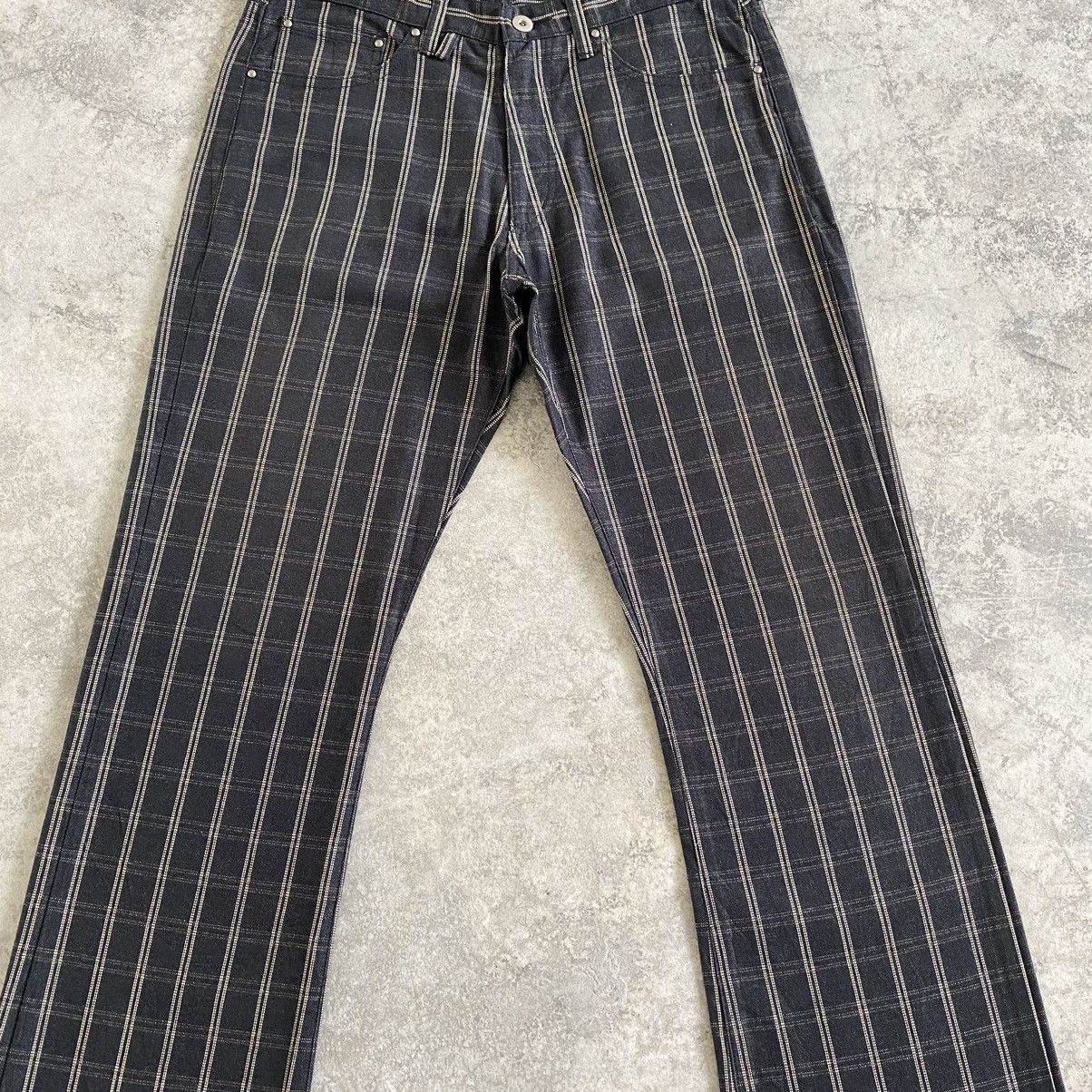 Vintage VTG Men’s Melrose Made In Japan Checker Flared Jeans Size US 30 / EU 46 - 4 Thumbnail