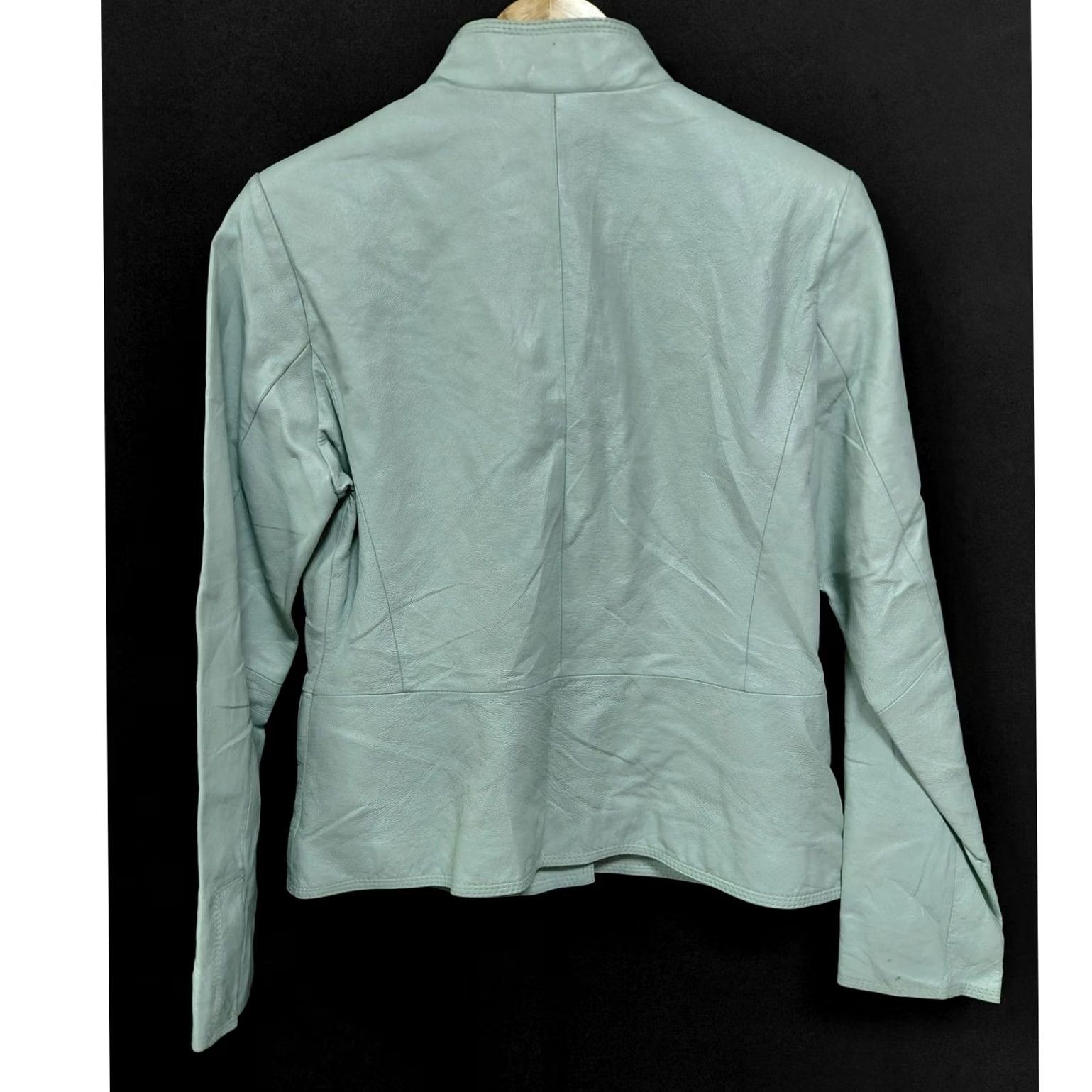 Vintage Chadwick's Leather Jacket Blue Solid Long Sleeve 100% Leather Women Size 8 Size M / US 6-8 / IT 42-44 - 2 Thumbnail