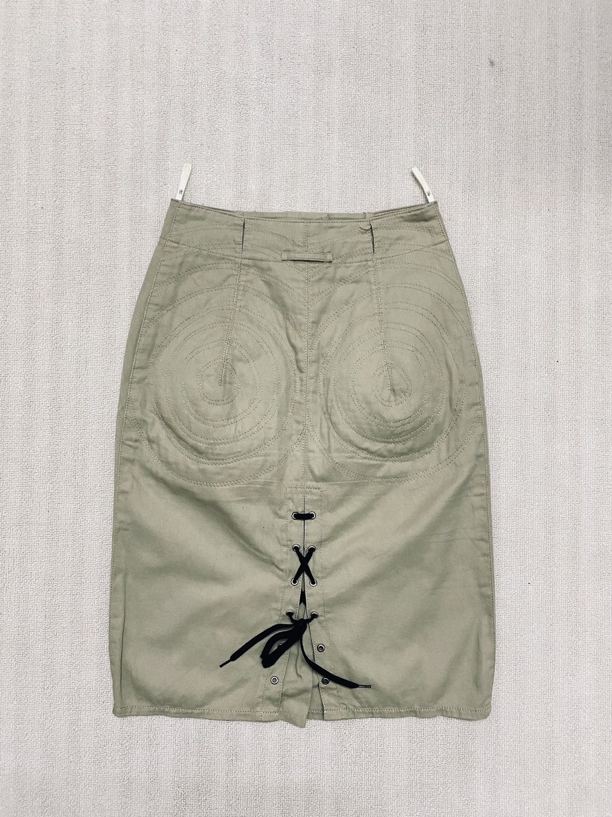 Jean Paul Gaultier JEAN PAUL GAULTIER dual zip circle stitch padded bum skirt Size 26" / US 2 / IT 38 - 1 Thumbnail