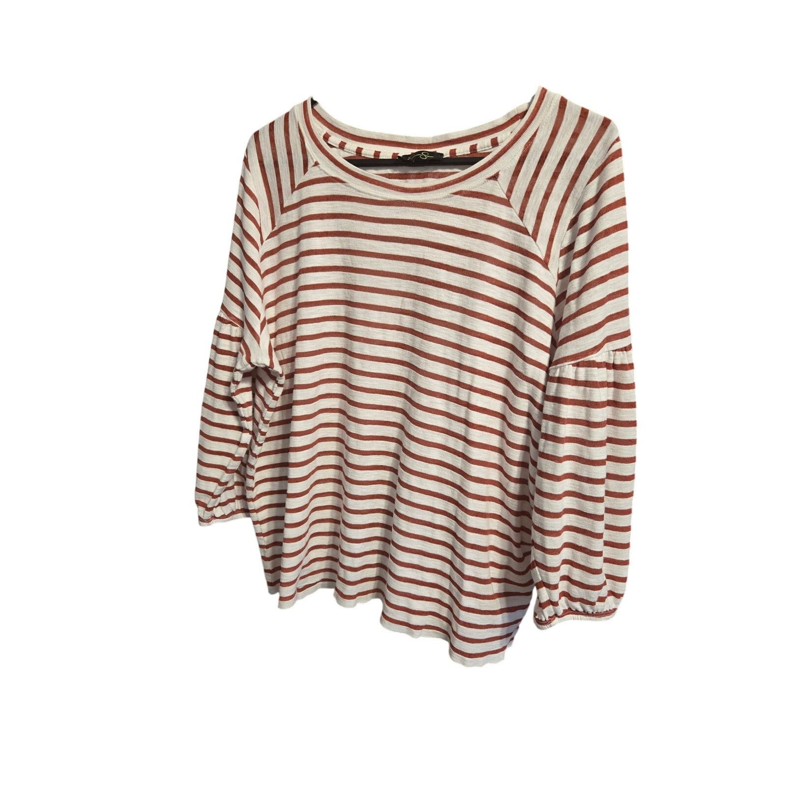 Jessica Simpson Jessica Simpson Striped Puff Sleeve Raglan Top 2X Size XXL / US 16-18 / IT 52-54 - 5 Thumbnail