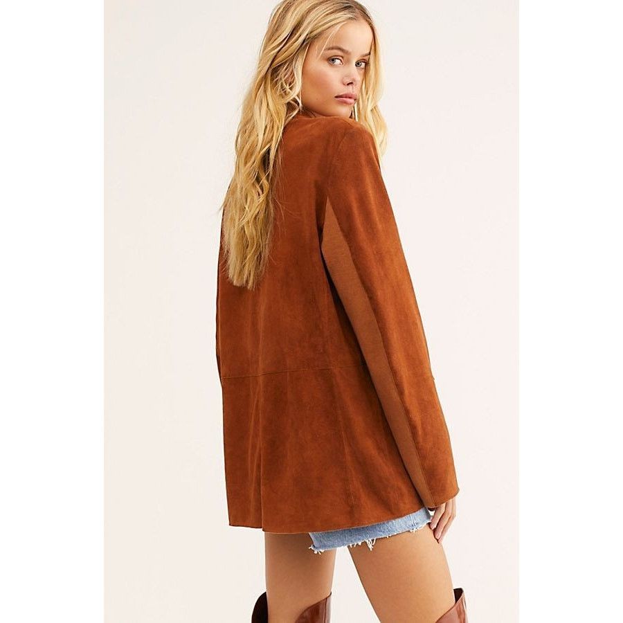 Free People New Free People JAKETT Veronica Blazer SUEDE $670 L Mustang Size L / US 10 / IT 46 - 3 Thumbnail