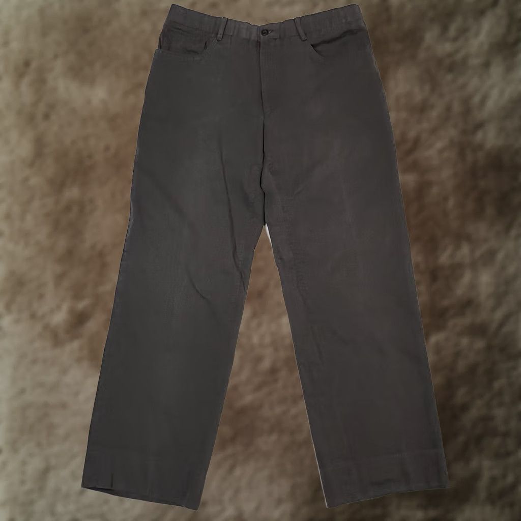 Vintage David August Mens Gray Chino Pants Size 32X30 Flat Front - Premium Cotton Khaki Size US 32 / EU 48 - 1 Thumbnail
