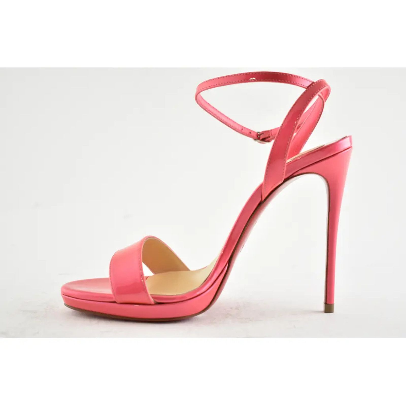 Christian Louboutin Loubi Queen 120 Florida Pink Ankle Strap Sandal Heel Pump 35 Size US 5 / IT 35 - 8 Thumbnail
