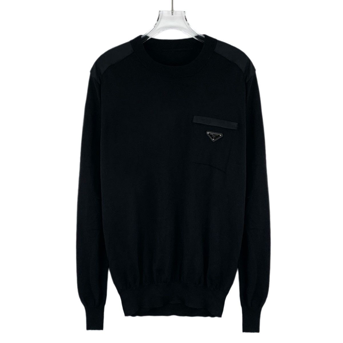 Prada Prada Black Wool Long Sleeve Knit Sweater K26WX Size US L / EU 52-54 / 3 - 1 Thumbnail