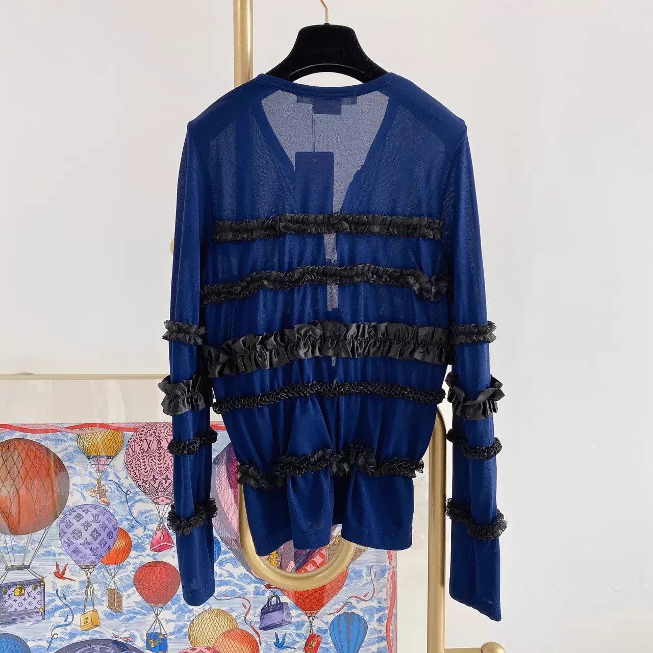 Comme des Garcons CDG Rei Kawakubo blue lace jacket S pre-owned Size S / US 4 / IT 40 - 2 Thumbnail
