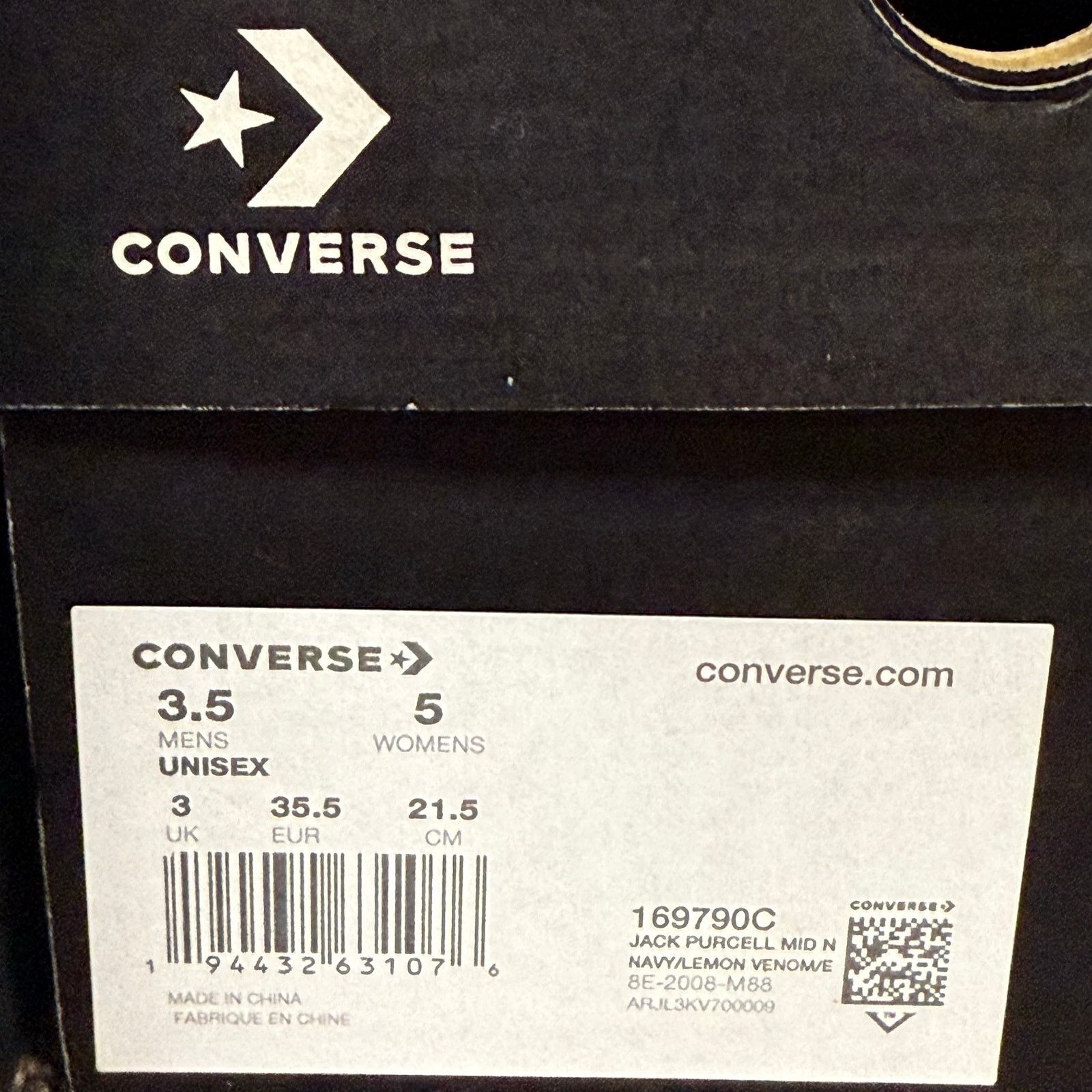 Converse CONVERSE JACK PURCELL WOMEN’S 5 MID RETRO SHERPA NAVY LEMON Size US 5 / IT 35 - 6 Thumbnail